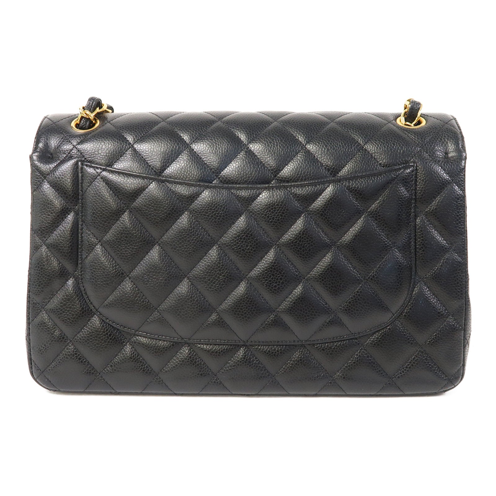 CHANEL 【激減優惠】菱格牛皮皮革Large Classic金扣鏈帶肩背袋黑色