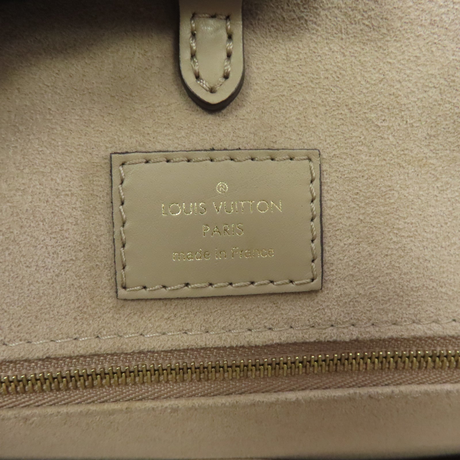 LOUIS VUITTON Monogram Empreinte OnTheGo金扣手挽肩背兩用袋米色