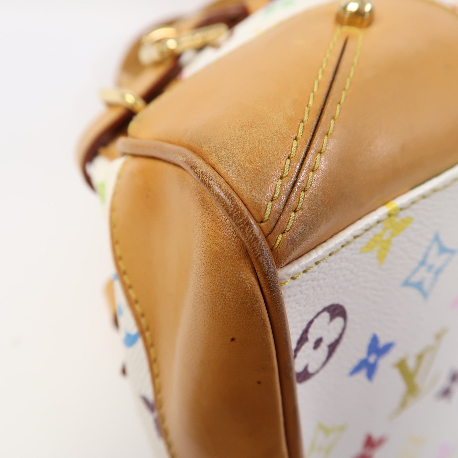 LOUIS VUITTON 【激減優惠】Monogram Multicolore Claudia金扣肩背袋啡色/白色