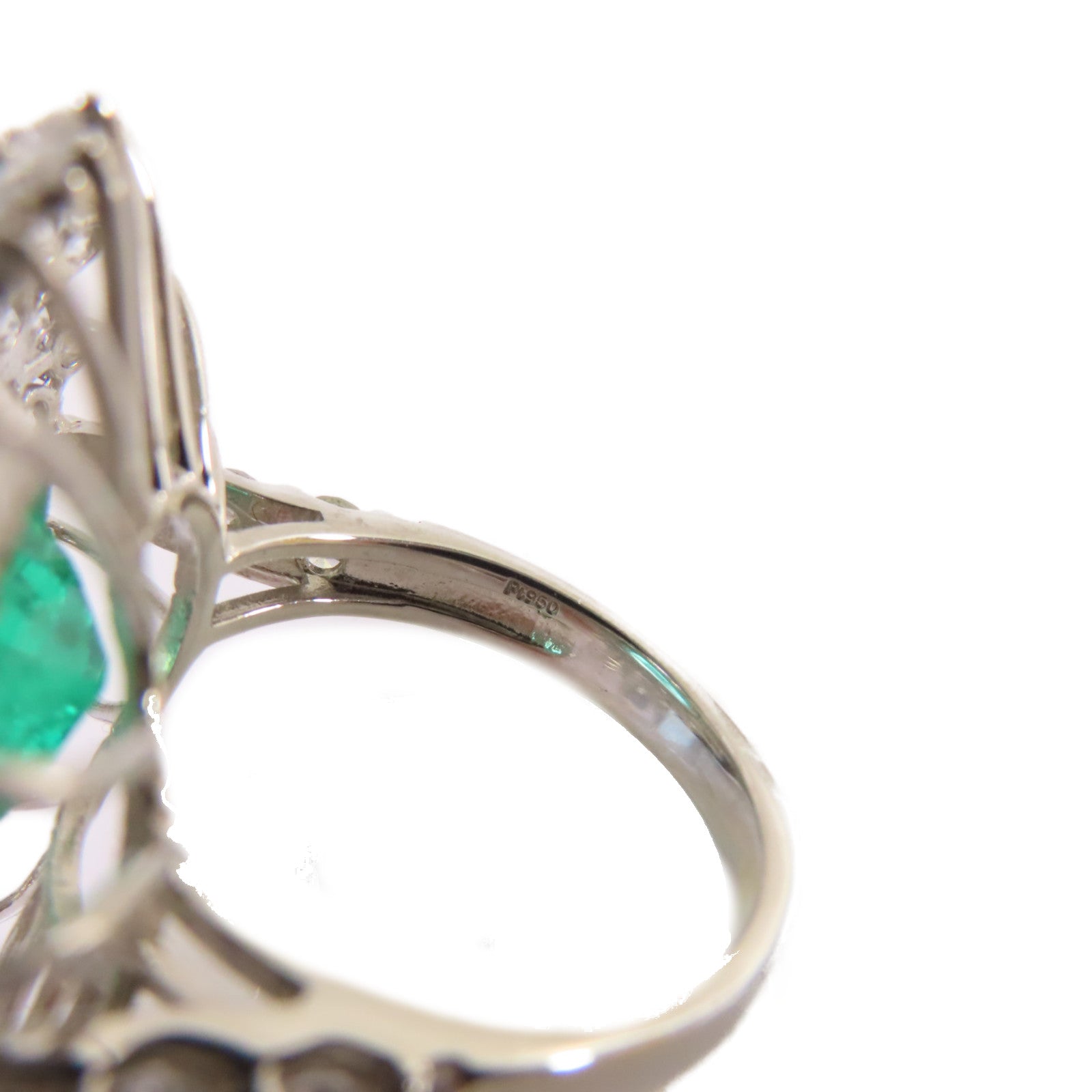 JEWELRY 【激減優惠】PT950鉑金/16.176ct綠寶石/3.94ct鑽石Emerald Ring戒指US#5.75