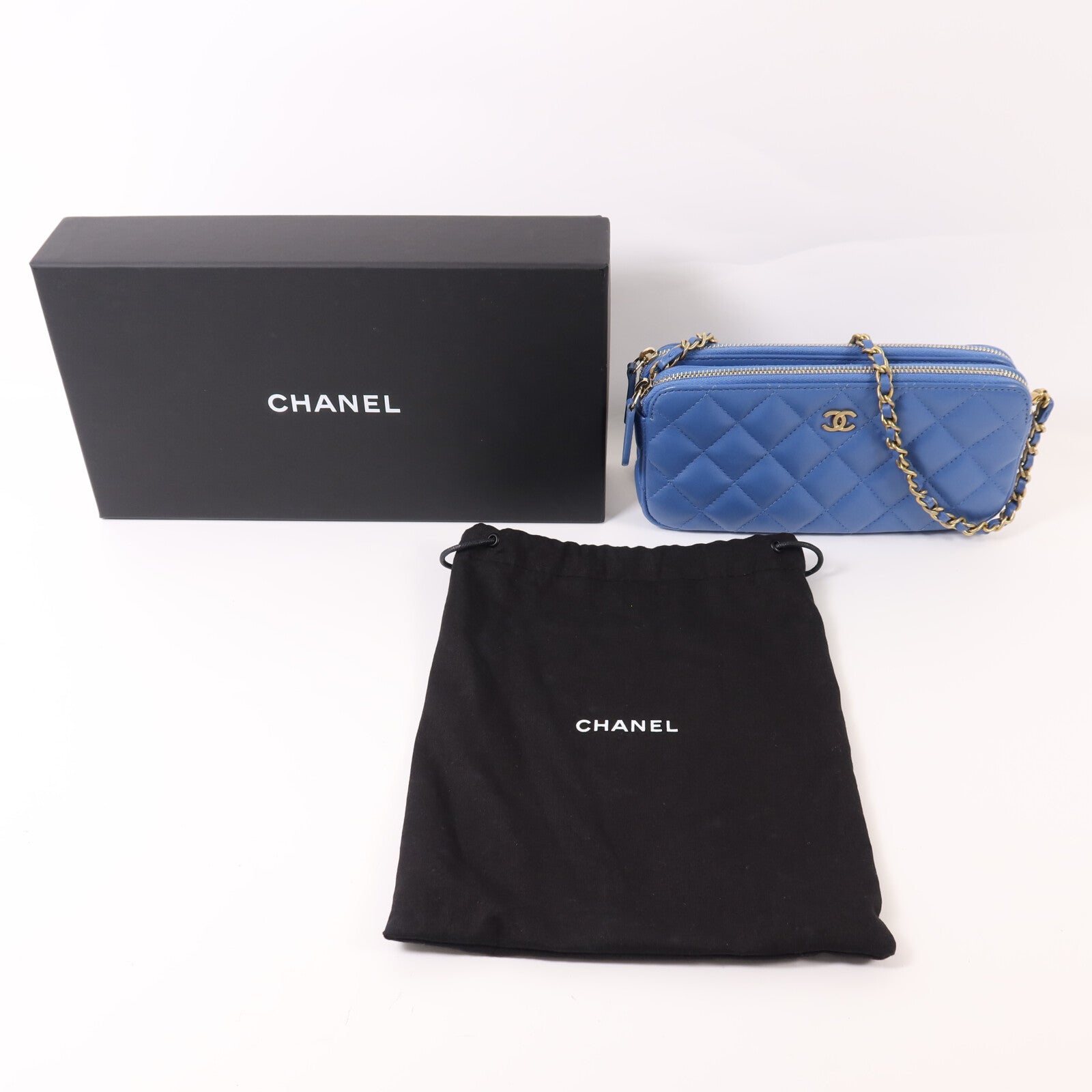 CHANEL 羊皮皮革Wallet On Chain金扣鏈帶肩背袋