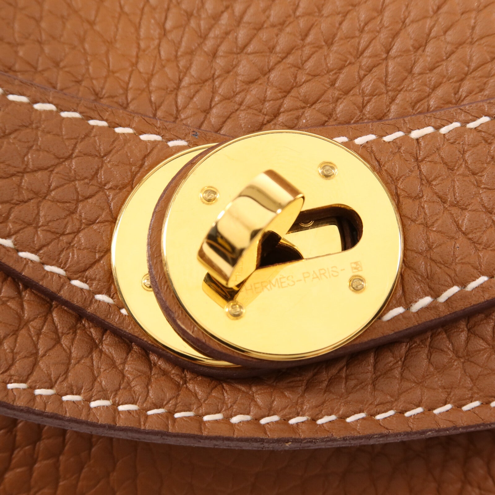 HERMES Clemence皮革Lindy 26金扣手挽肩背兩用袋Gold