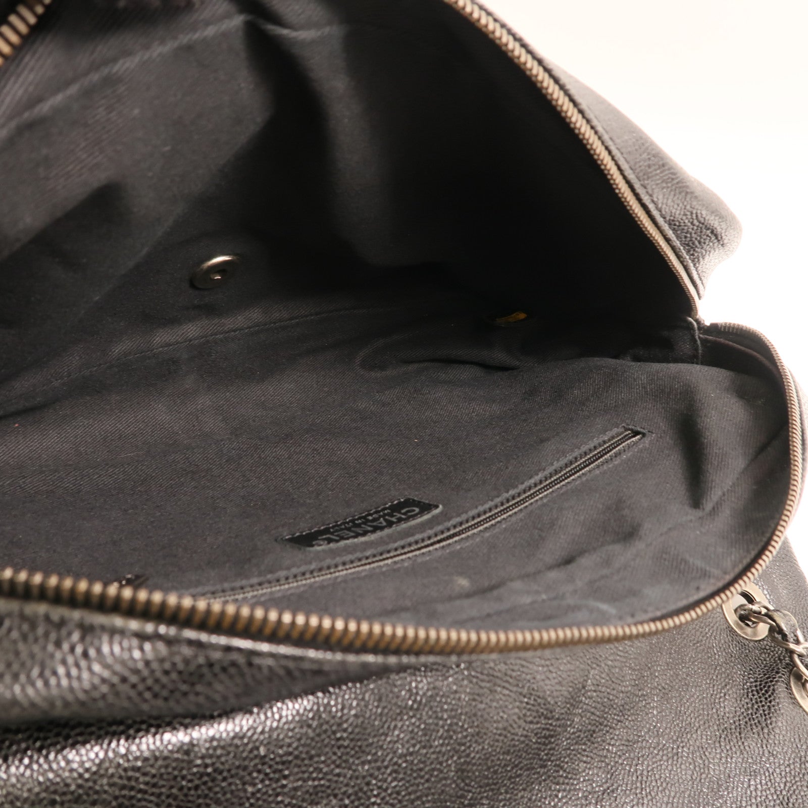 CHANEL 牛皮皮革Chain Shoulder銀扣鏈帶肩背袋