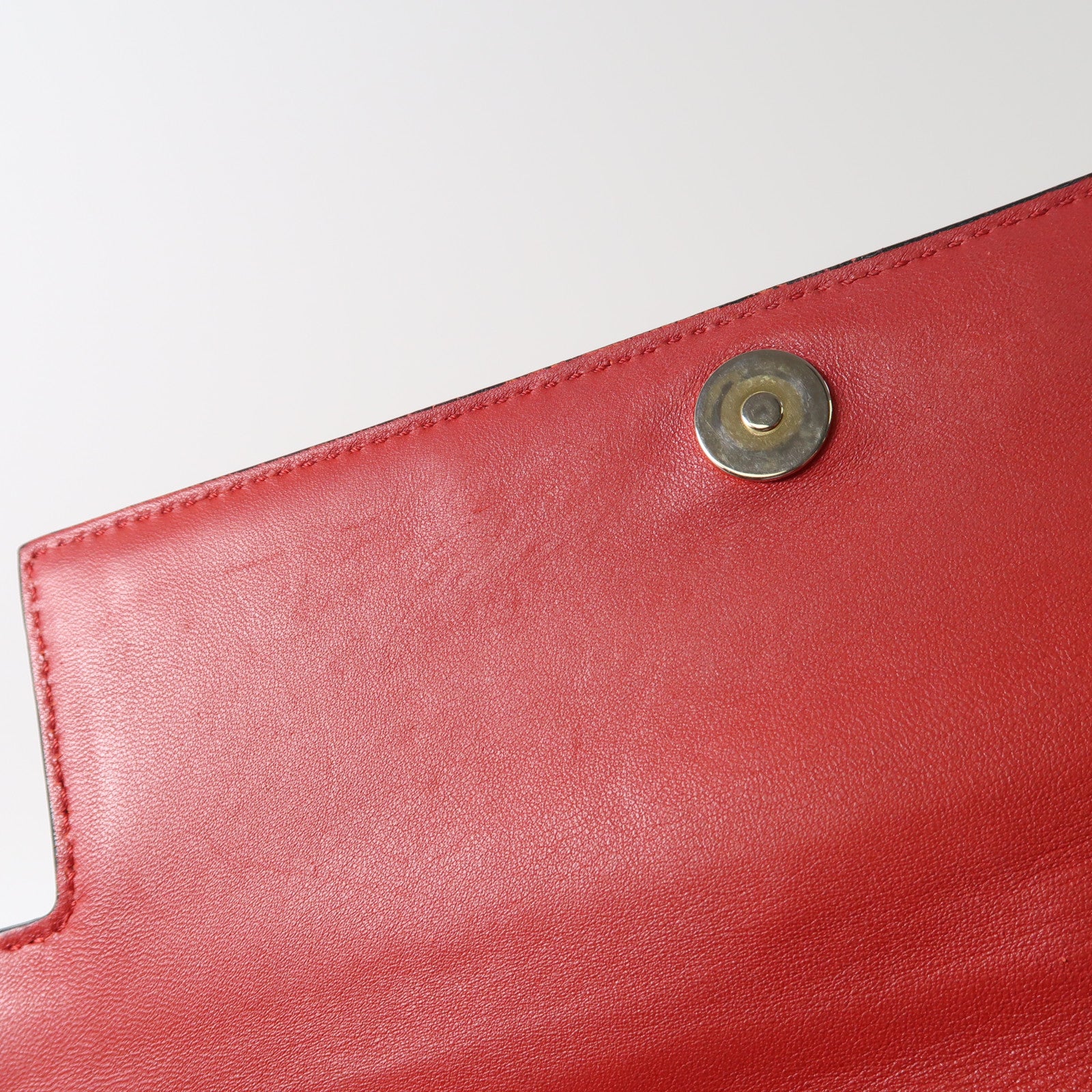 Valentino GHW 2 Way Shoulder Bag Calfskin Leather Red