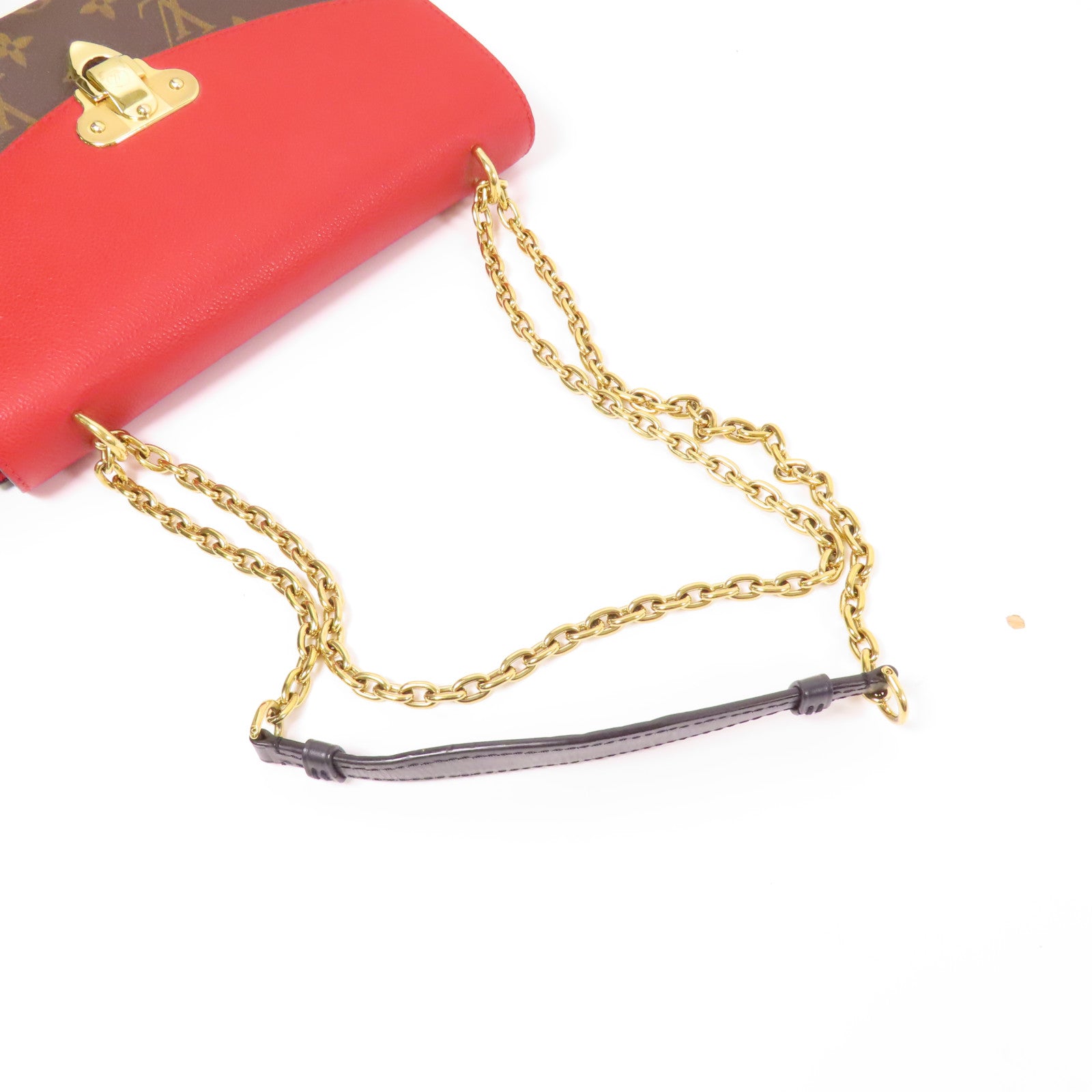 LOUIS VUITTON LV GHW Saint Placide Shoulder Bag M43713 Monogram Brown/Red