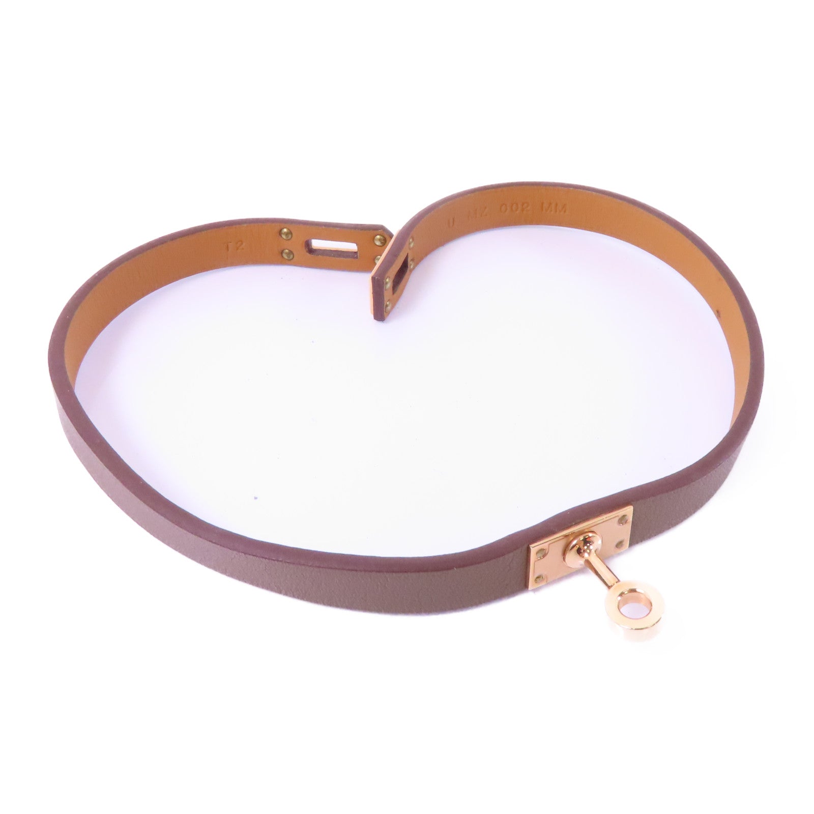 HERMES Swift皮革Mini Kelly Bracelet手鏈米灰色