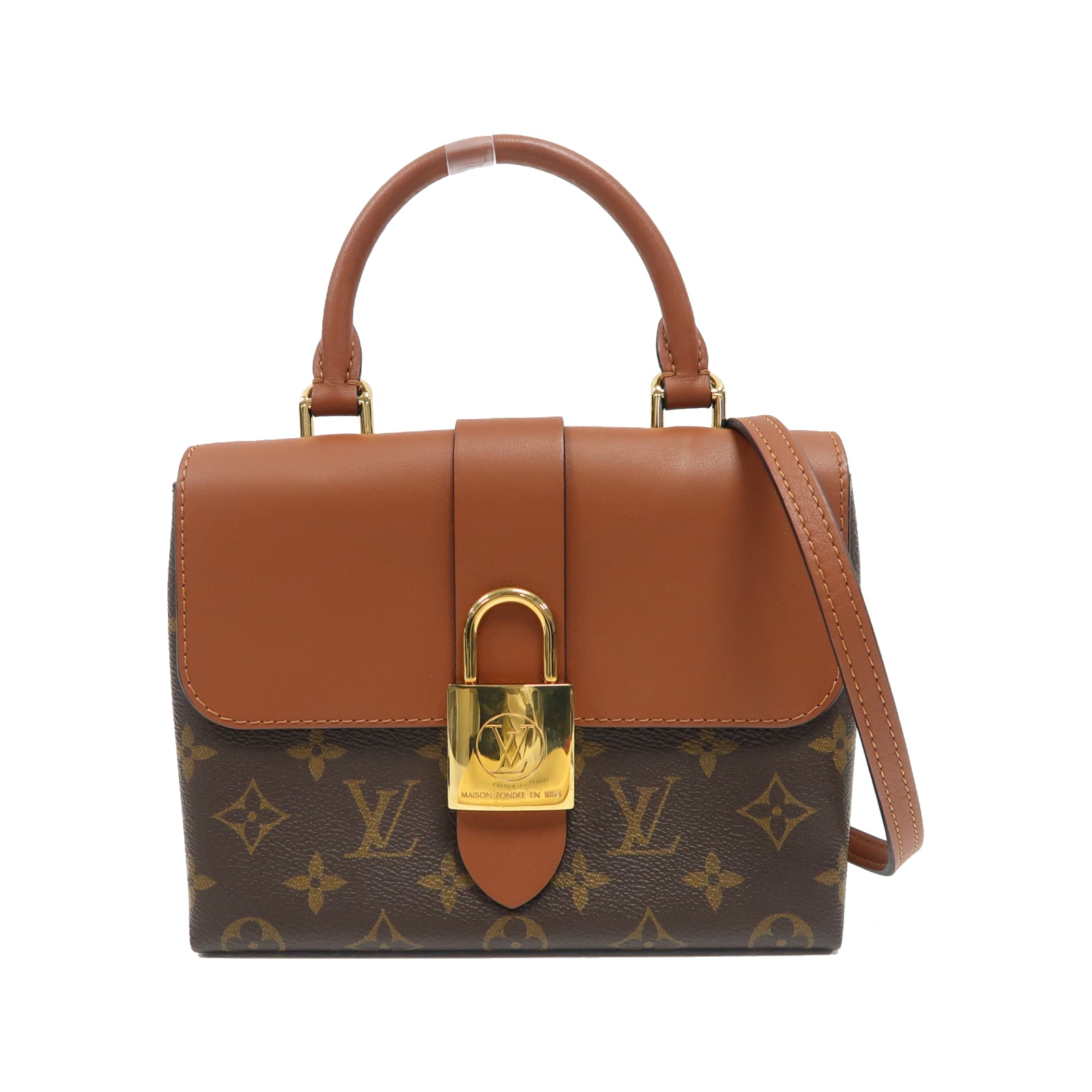 LOUIS VUITTON Monogram Locky BB金扣手挽肩背兩用袋啡色