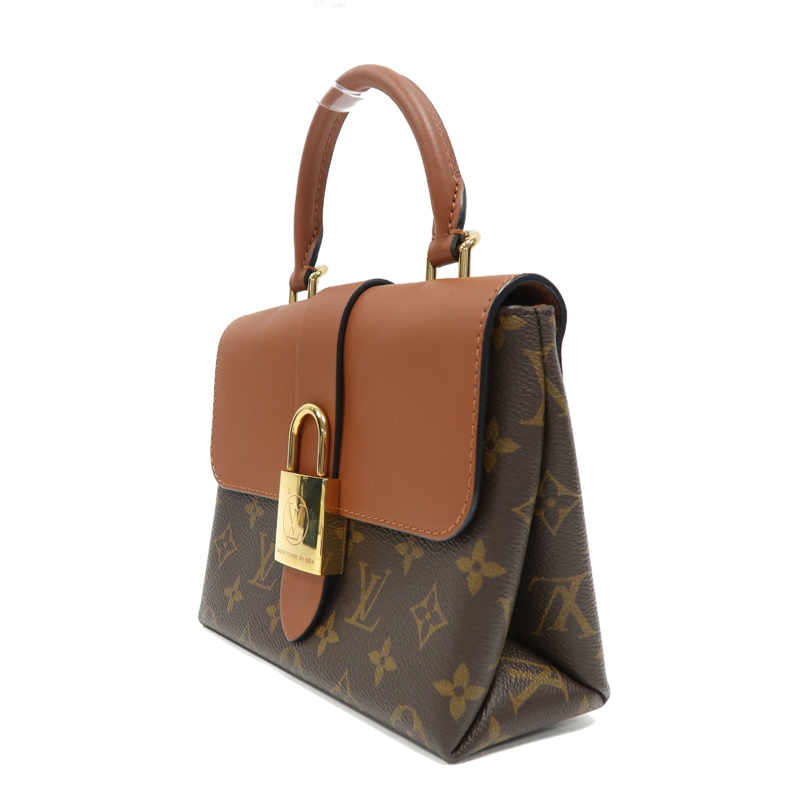 LOUIS VUITTON Monogram Locky BB金扣手挽肩背兩用袋啡色