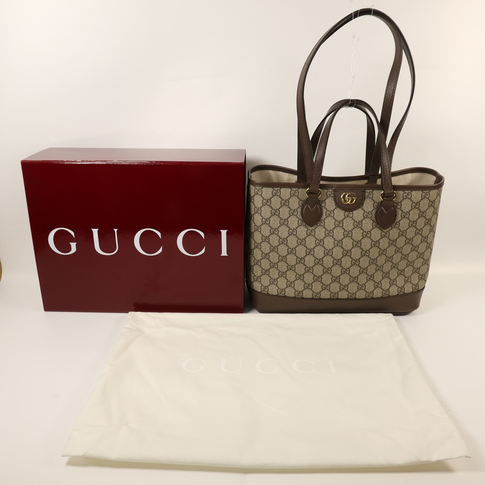 GUCCI 塗層帆布/牛皮皮革Ophidia Tote金扣手挽肩背兩用袋