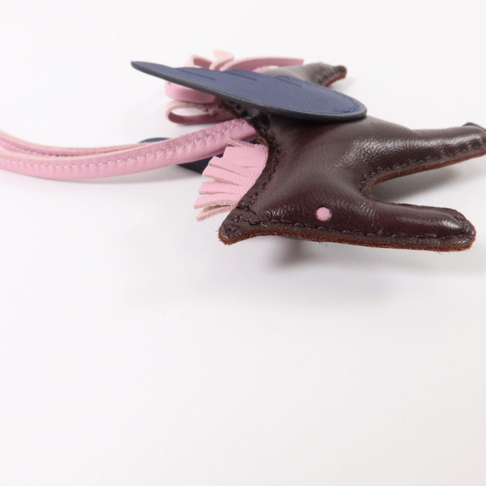 HERMES Milo皮革/Swift皮革Rodeo Pegase PM掛飾Rouge Sellier/Bleu Saphir/Mauve Sylvestre