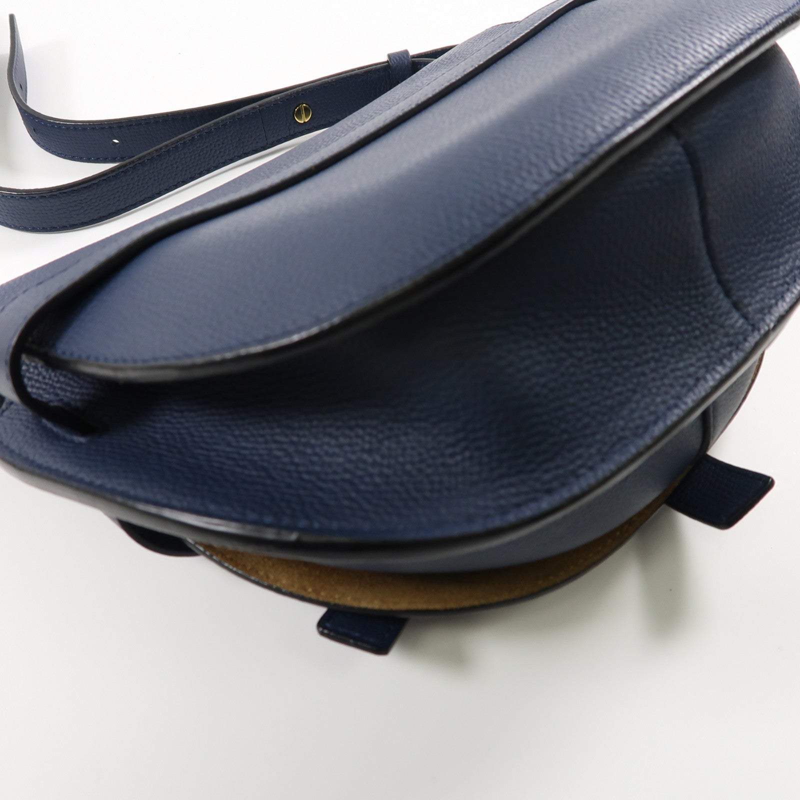 LOEWE 牛皮皮革Gate Bag金扣肩背袋深藍色