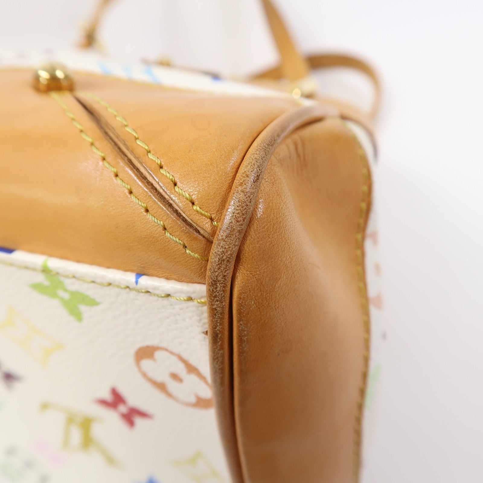 LOUIS VUITTON 【激減優惠】Monogram Multicolore Claudia金扣肩背袋啡色/白色