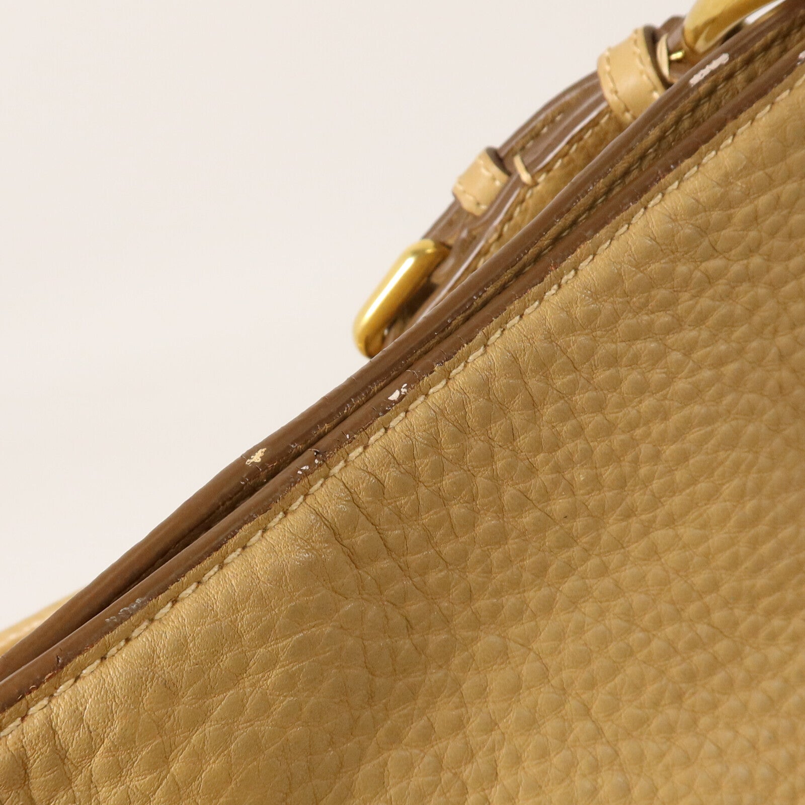 PRADA 牛皮皮革Hobo Bag金扣肩背袋
