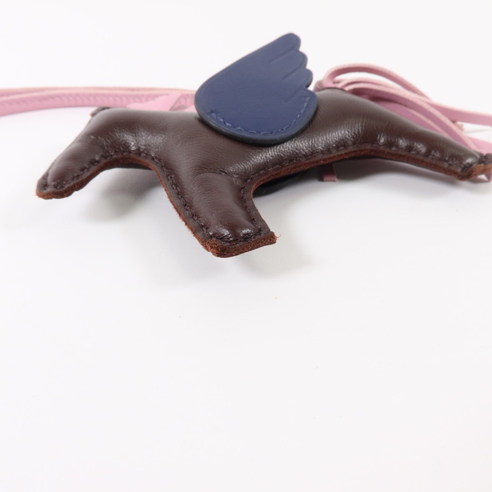 HERMES Milo皮革/Swift皮革Rodeo Pegase PM掛飾Rouge Sellier/Bleu Saphir/Mauve Sylvestre