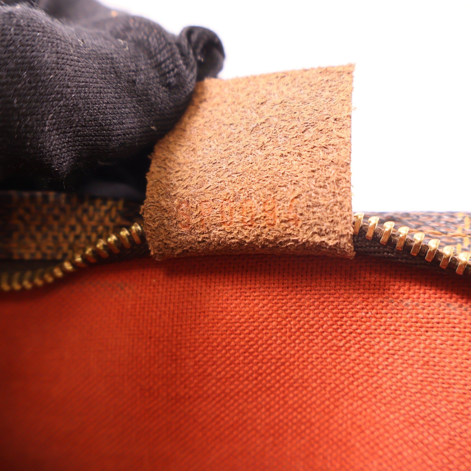 LOUIS VUITTON Damier Trousse Makeup Accessory Pouch金扣手挽袋棕色