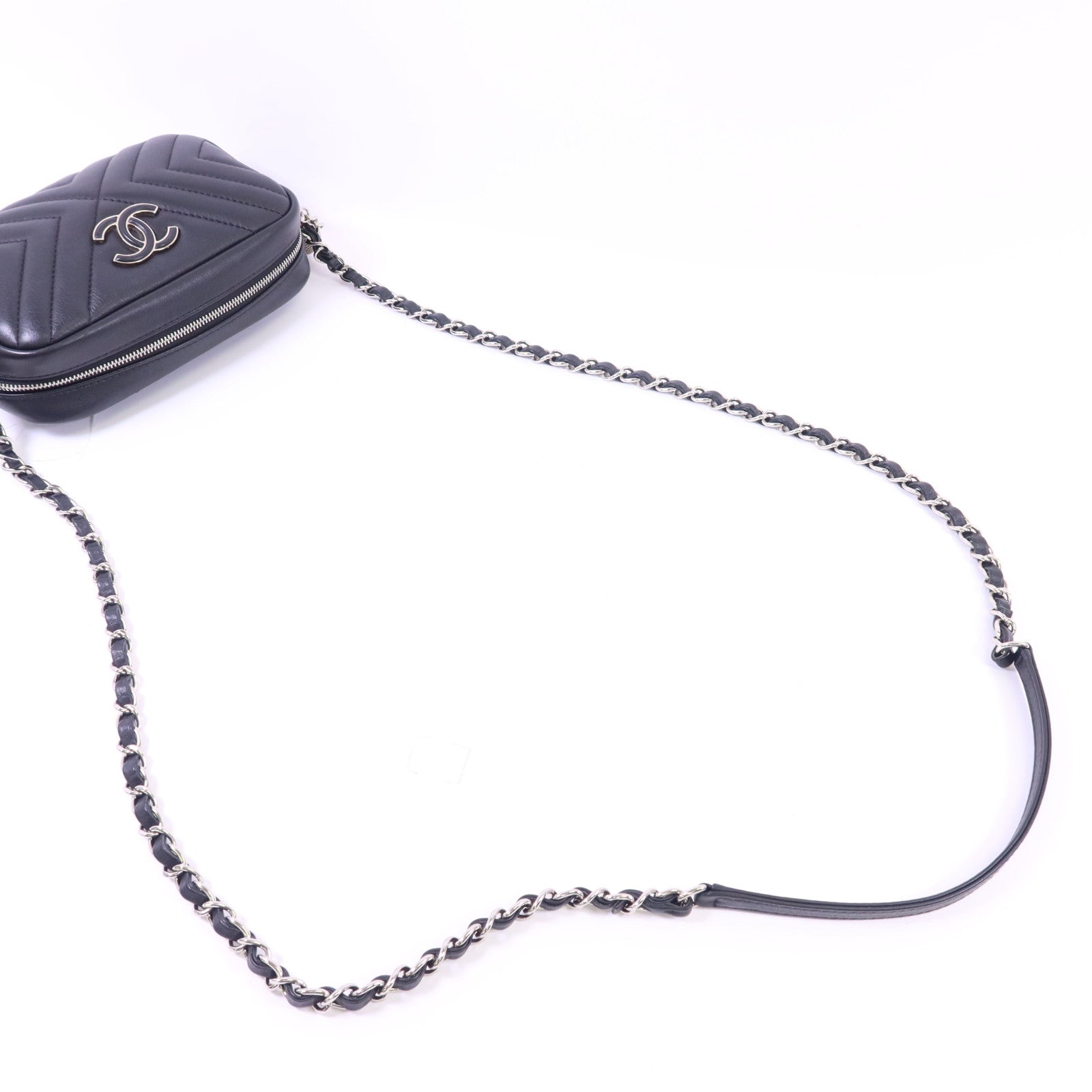 CHANEL 【激減優惠】羊皮皮革Shoulder Bag銀扣鏈帶肩背袋