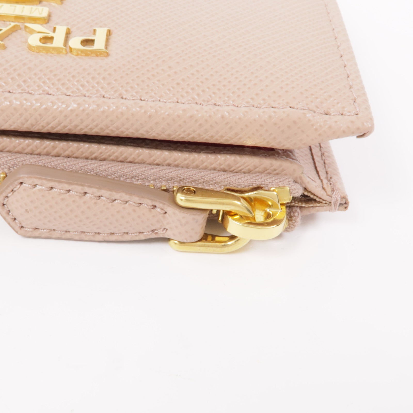 PRADA 【激減優惠】Saffiano皮革Walle金扣錢包