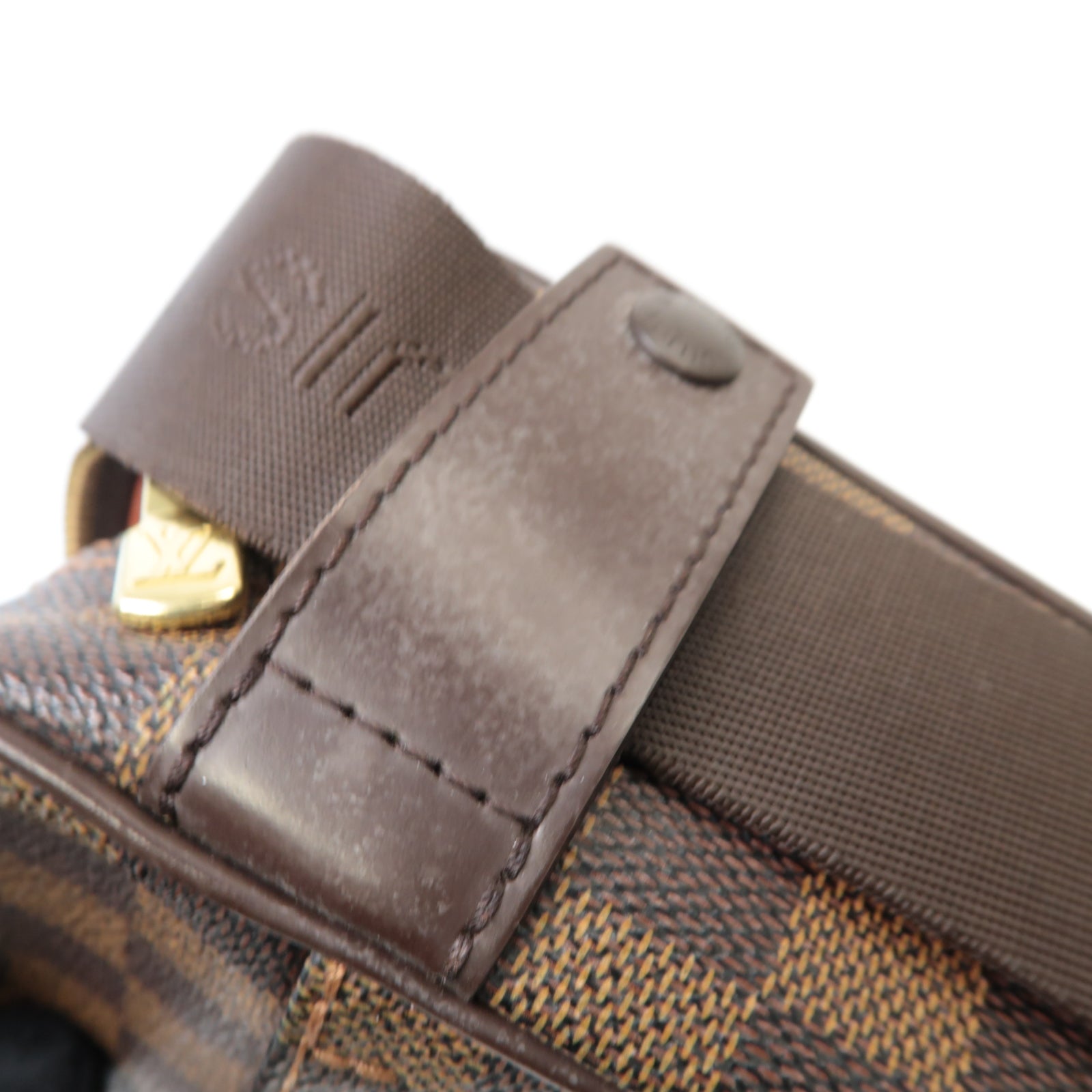 LOUIS VUITTON Damier Olav PM金扣肩背袋棕色