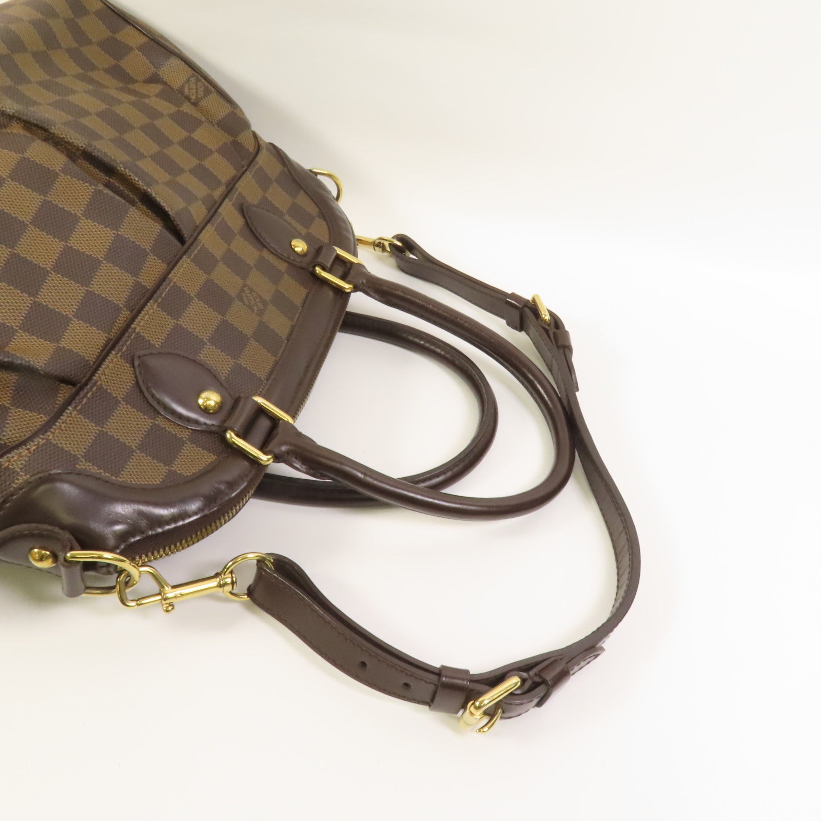 LOUIS VUITTON Damier Trevi PM 金扣手挽肩背兩用袋