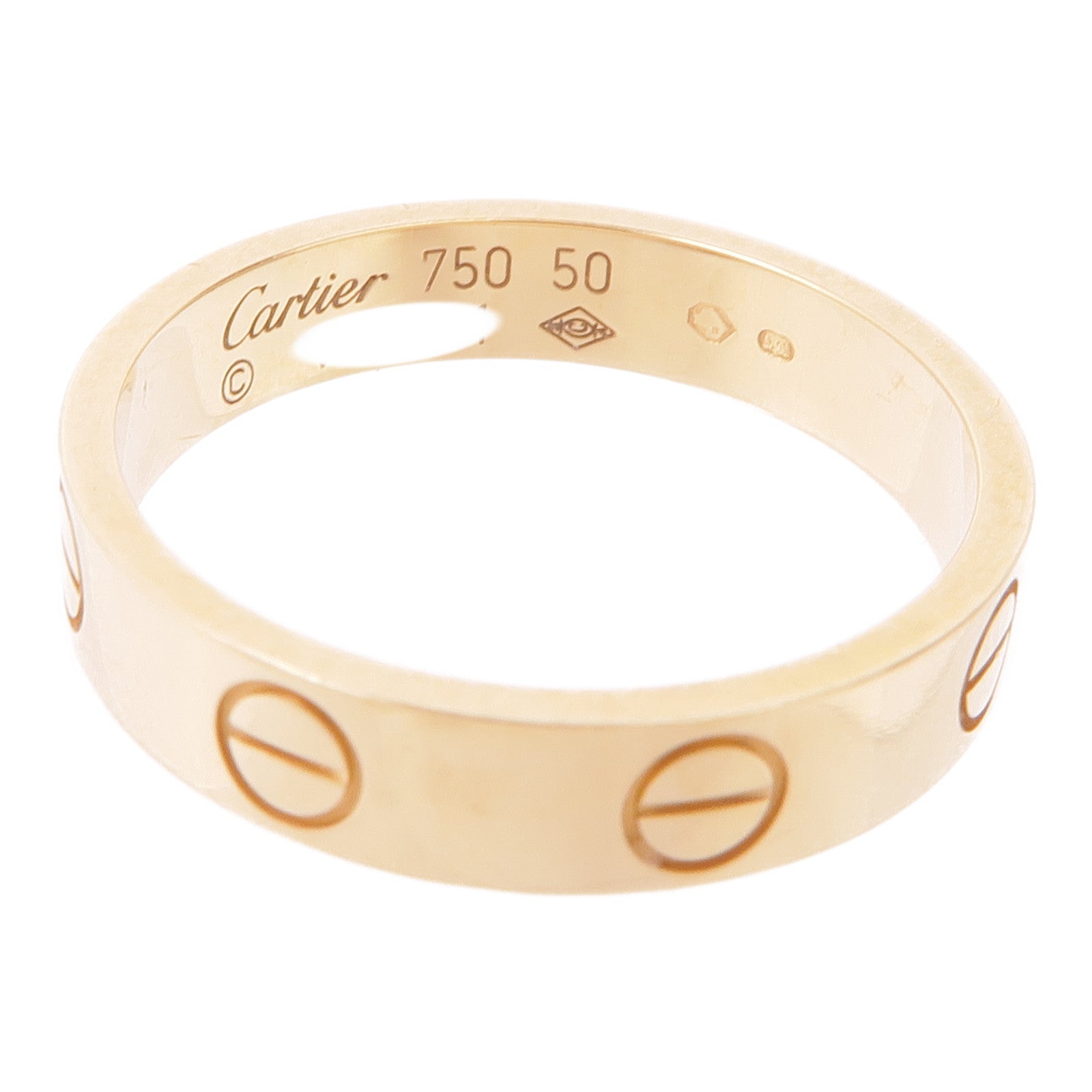 CARTIER 18K黄金Mini Love Ring戒指Cartier#50/US#5.25