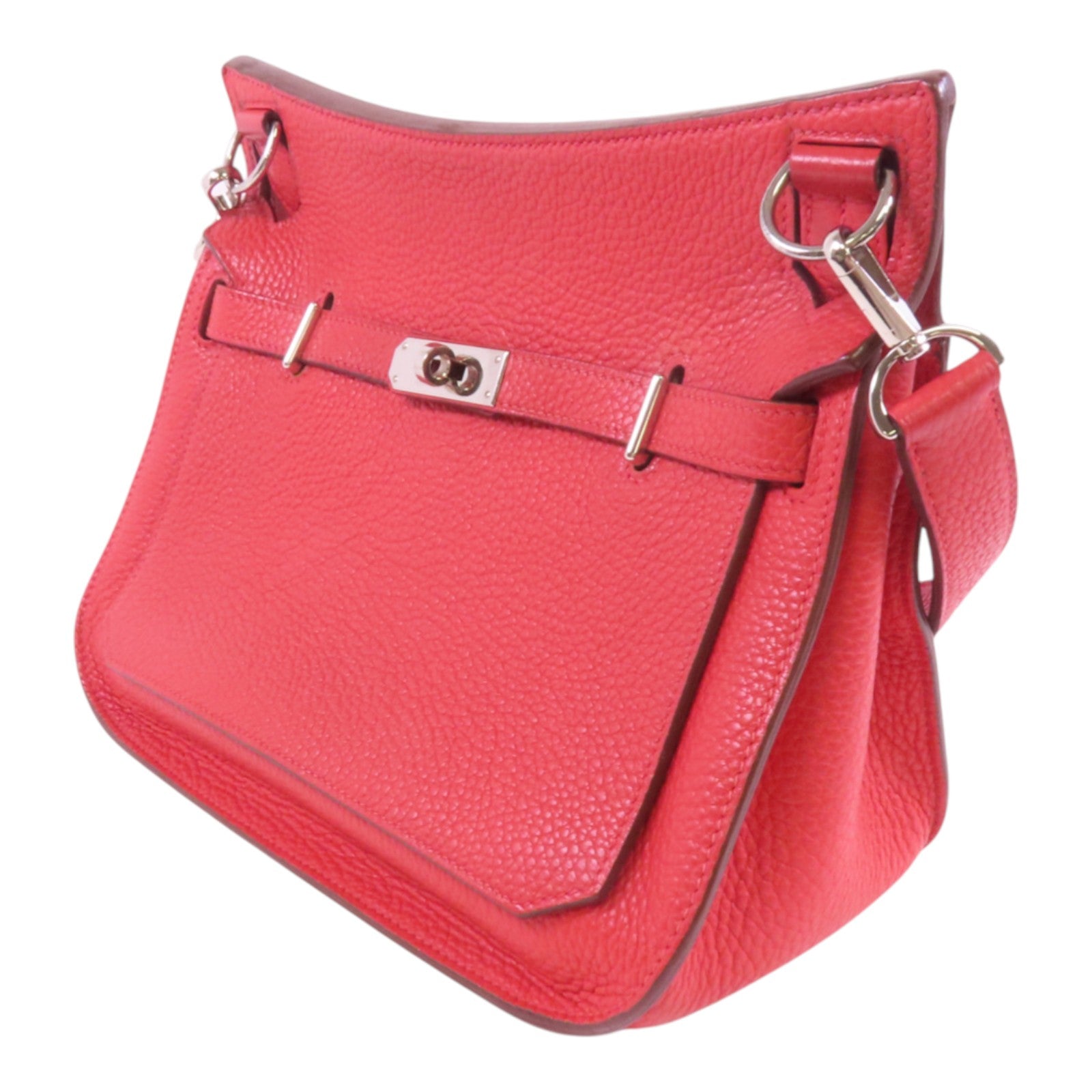 HERMES Clemence皮革Jypsiere 28銀扣肩背袋
