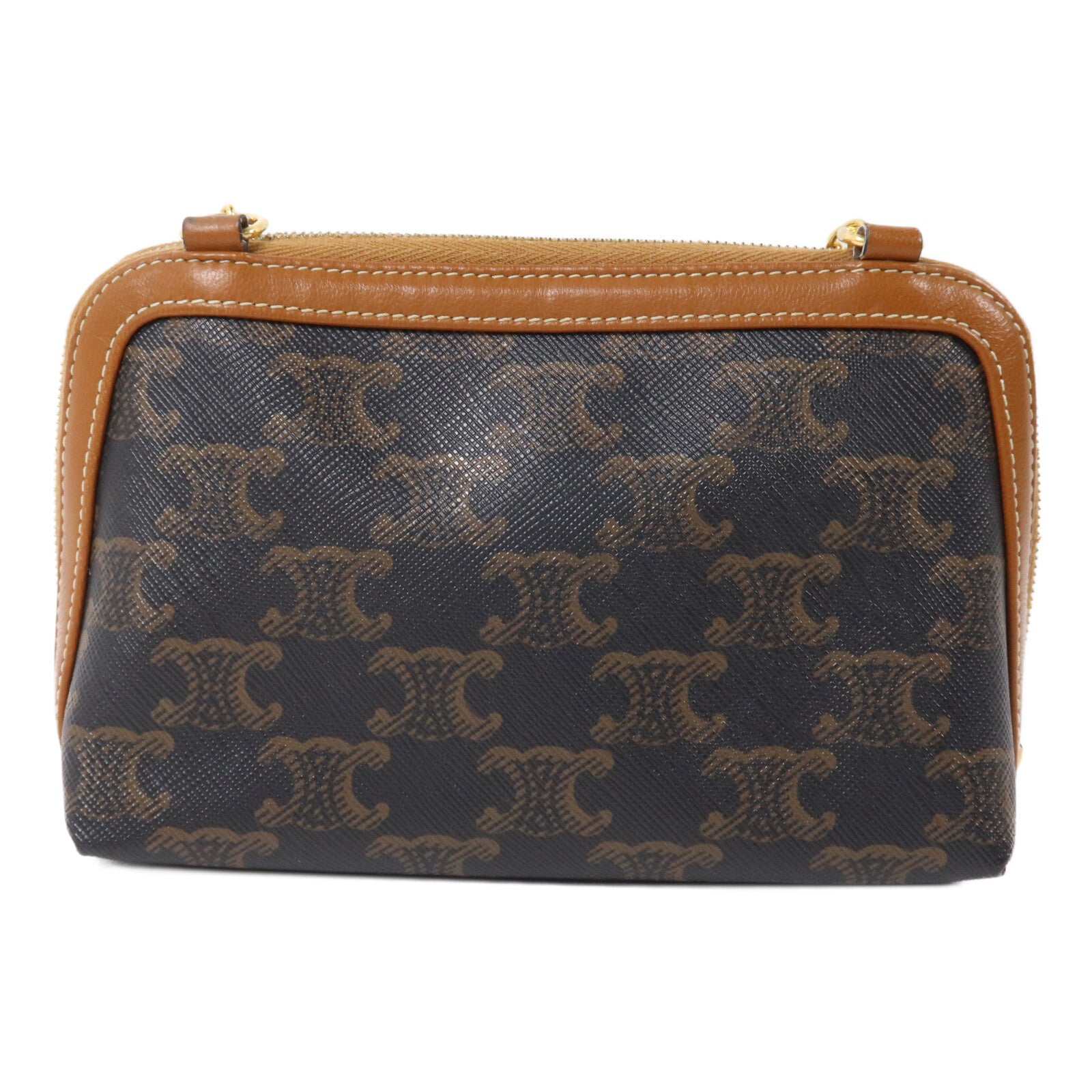 CELINE 塗層帆布Clutch With Chain鏈帶肩背袋