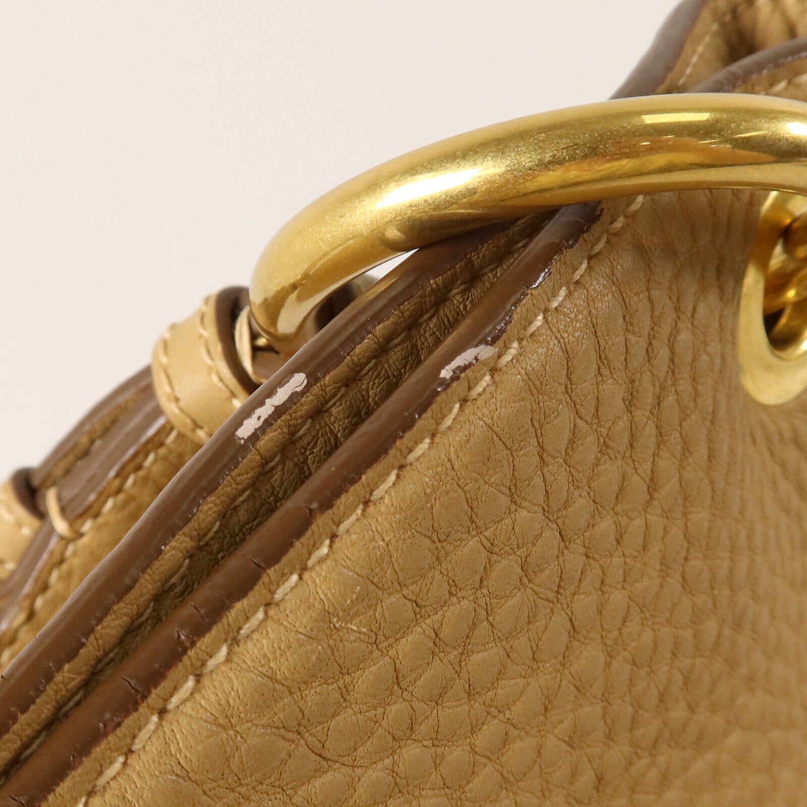 PRADA 牛皮皮革Hobo Bag金扣肩背袋