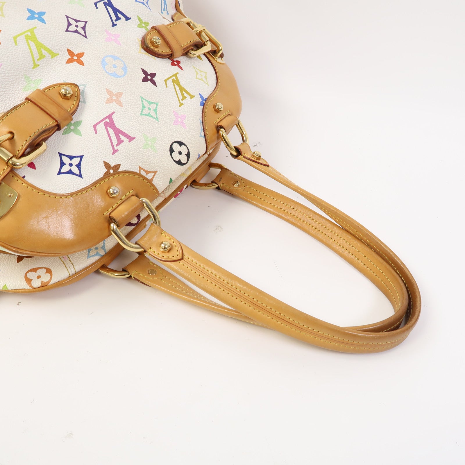 LOUIS VUITTON 【激減優惠】Monogram Multicolore Claudia金扣肩背袋啡色/白色