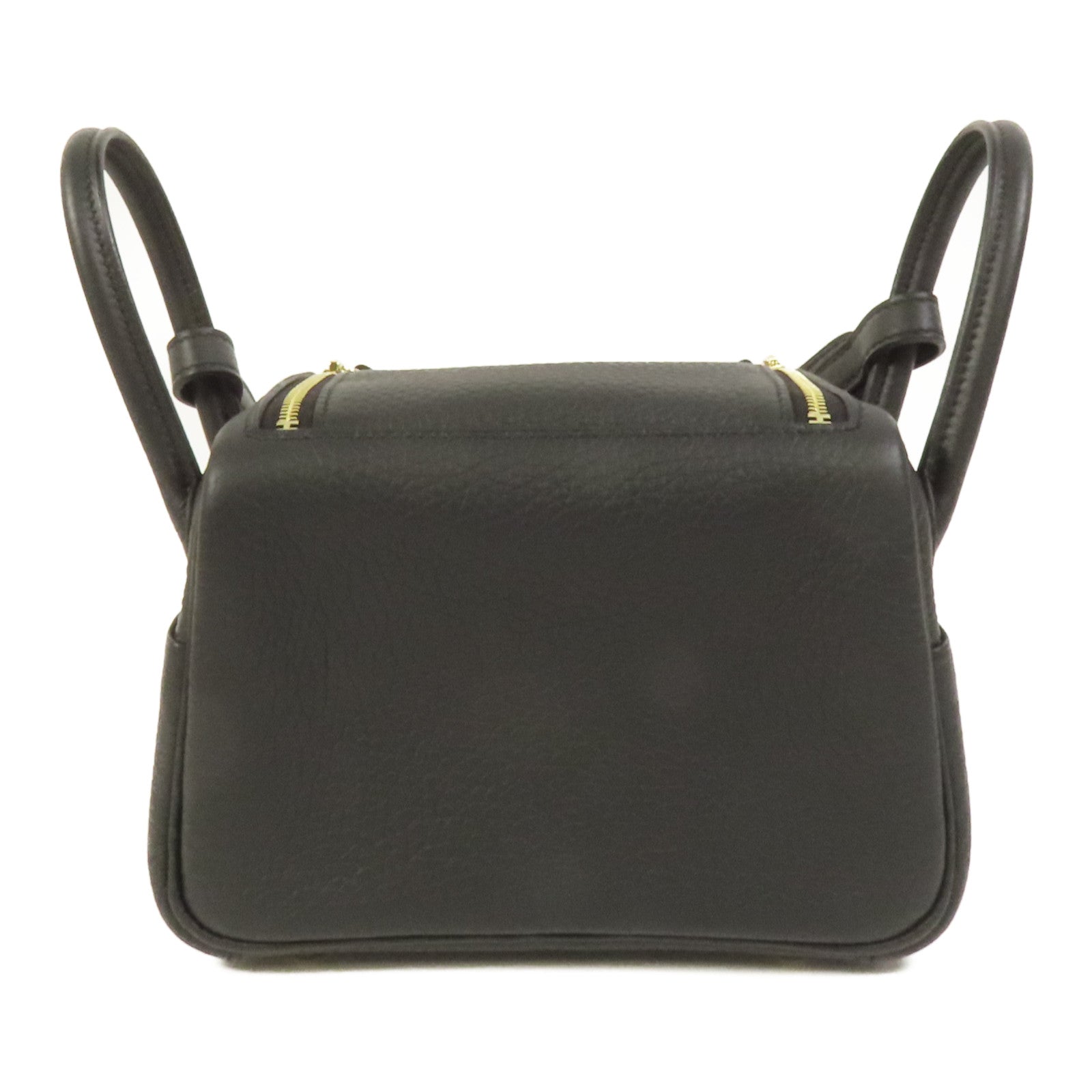 HERMES Clemence皮革Mini Lindy金扣手挽肩背兩用袋Noir