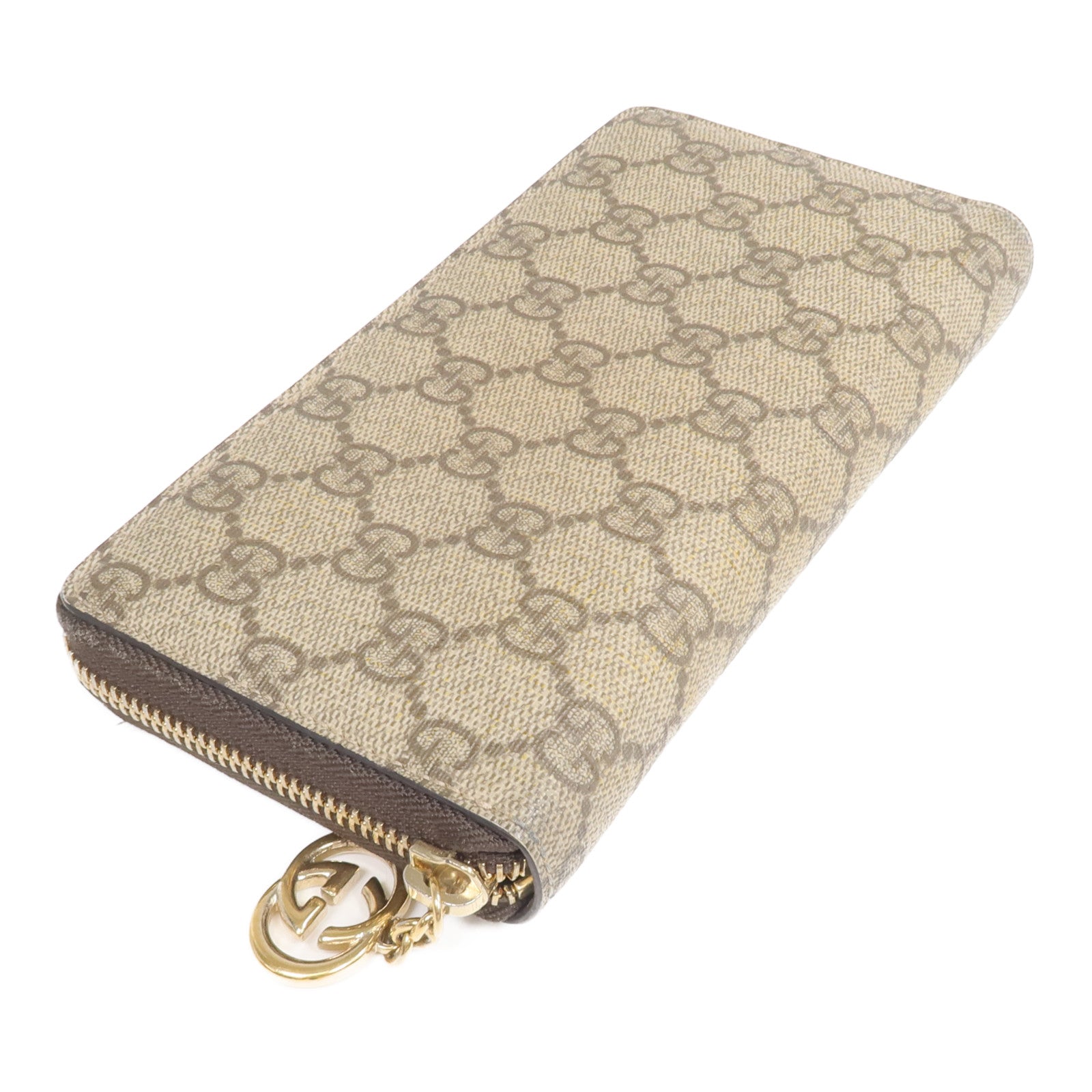 GUCCI 塗層帆布Long Wallet金扣長錢包