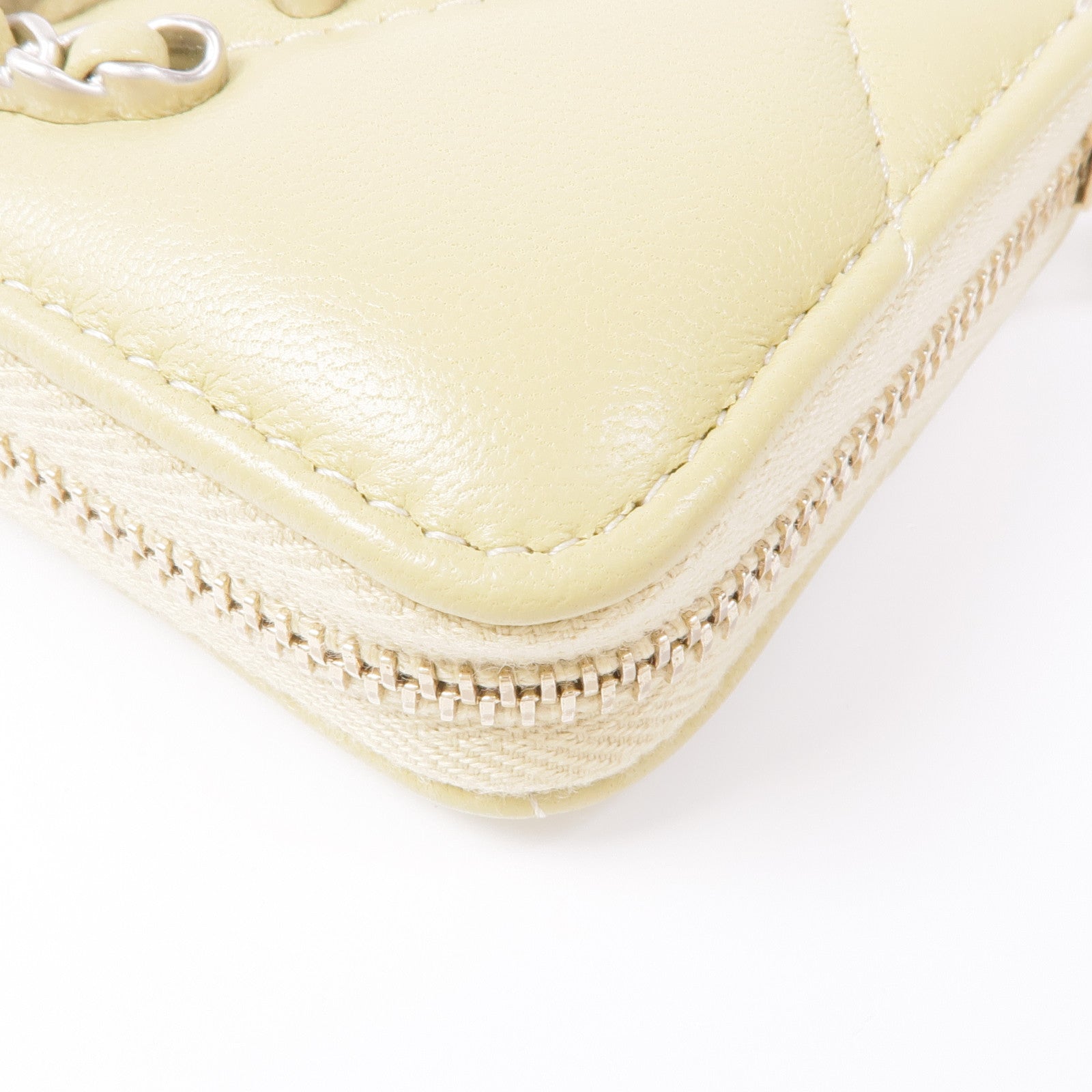 CHANEL 羊皮皮革C19 Zipper Coin Purse銀扣零錢包