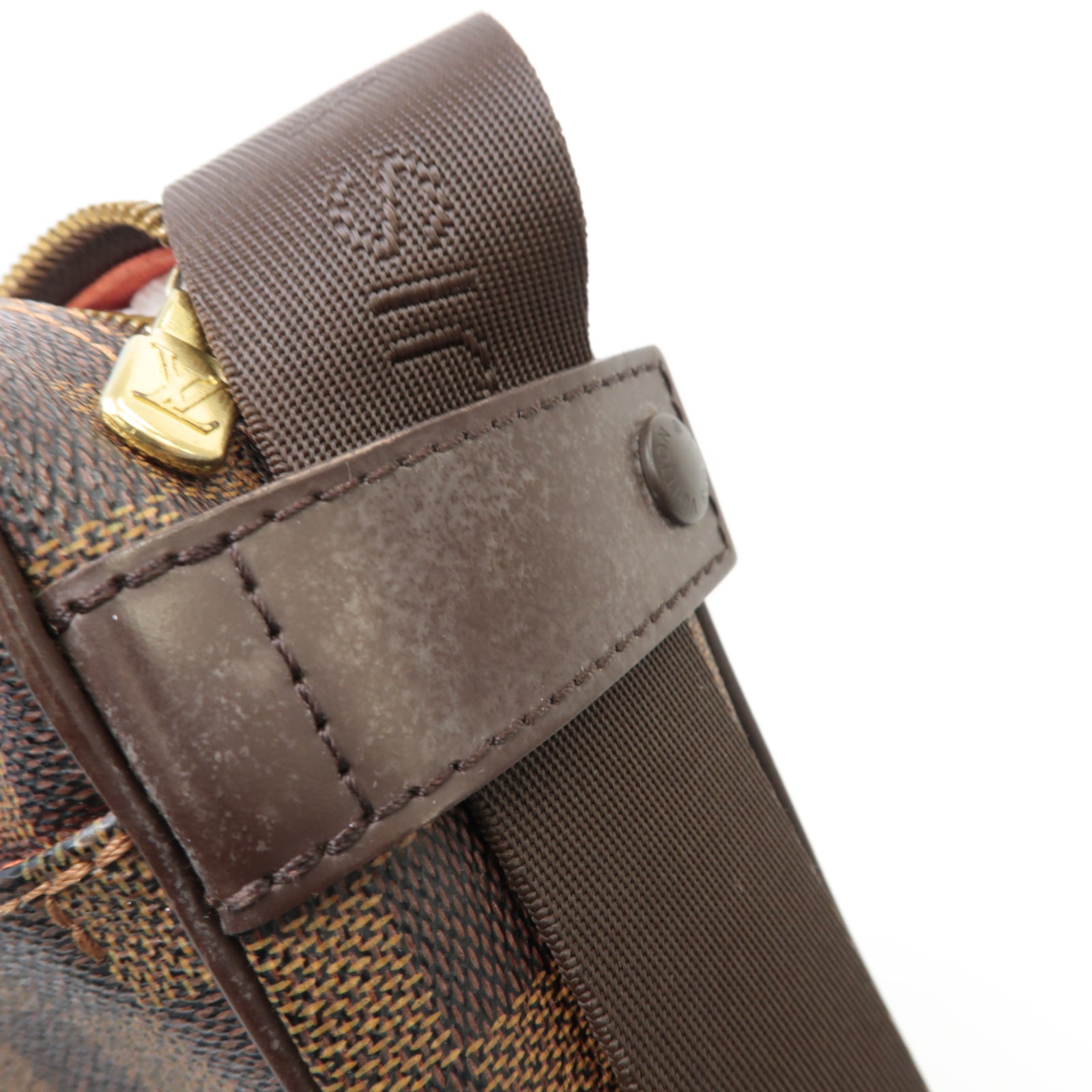 LOUIS VUITTON Damier Olav PM金扣肩背袋棕色