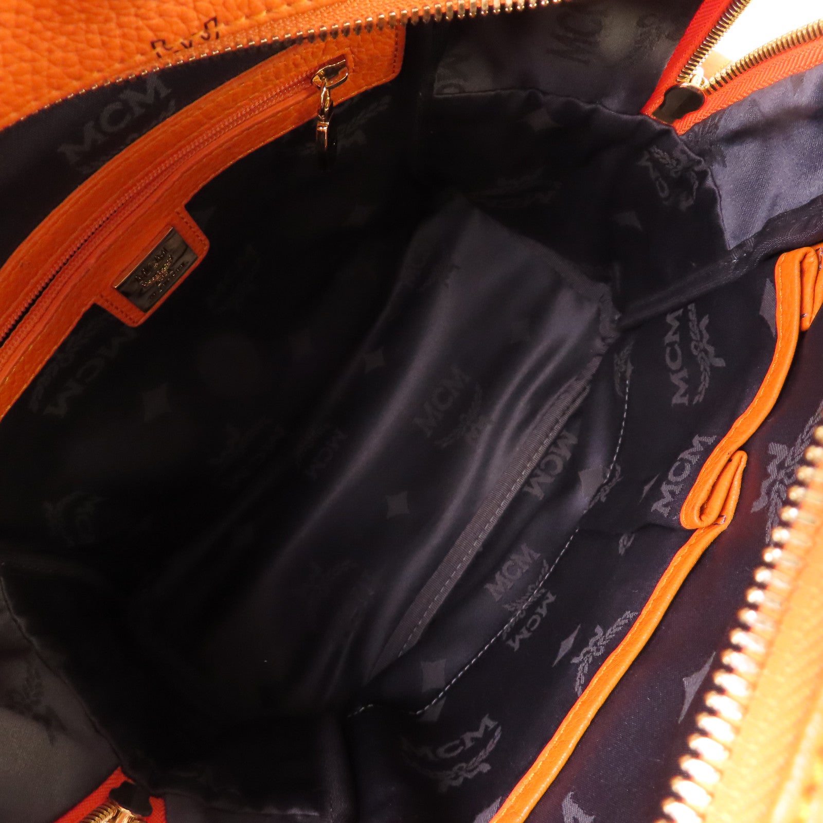 MCM 塗層帆布Backpack金扣背包橙色
