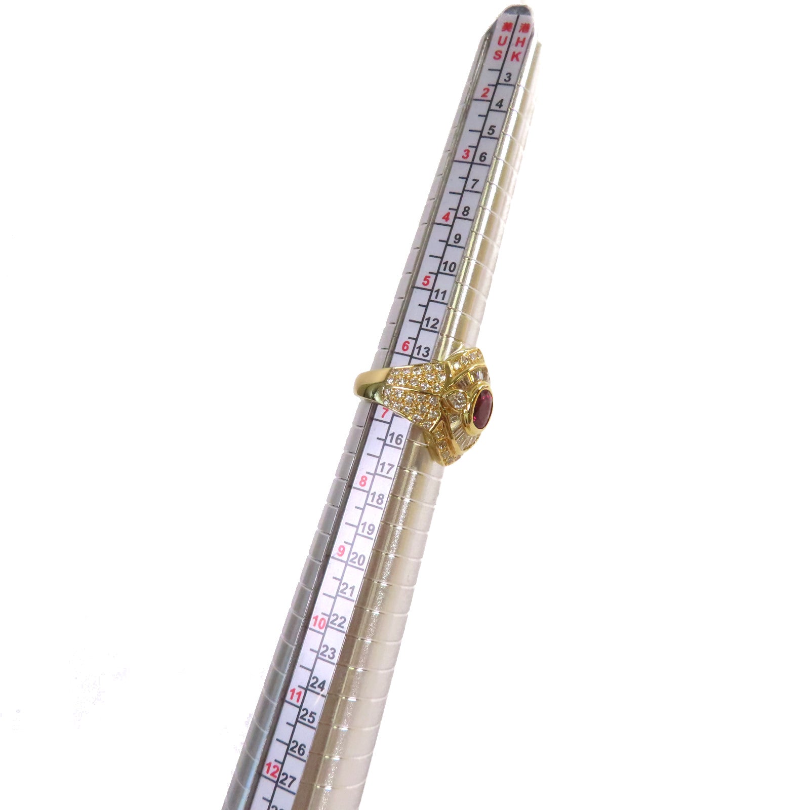 JEWELRY 【激減優惠】18K黃金/1.28ct紅寶石/1.51ct鑽石Ruby Ring戒指US#6.75