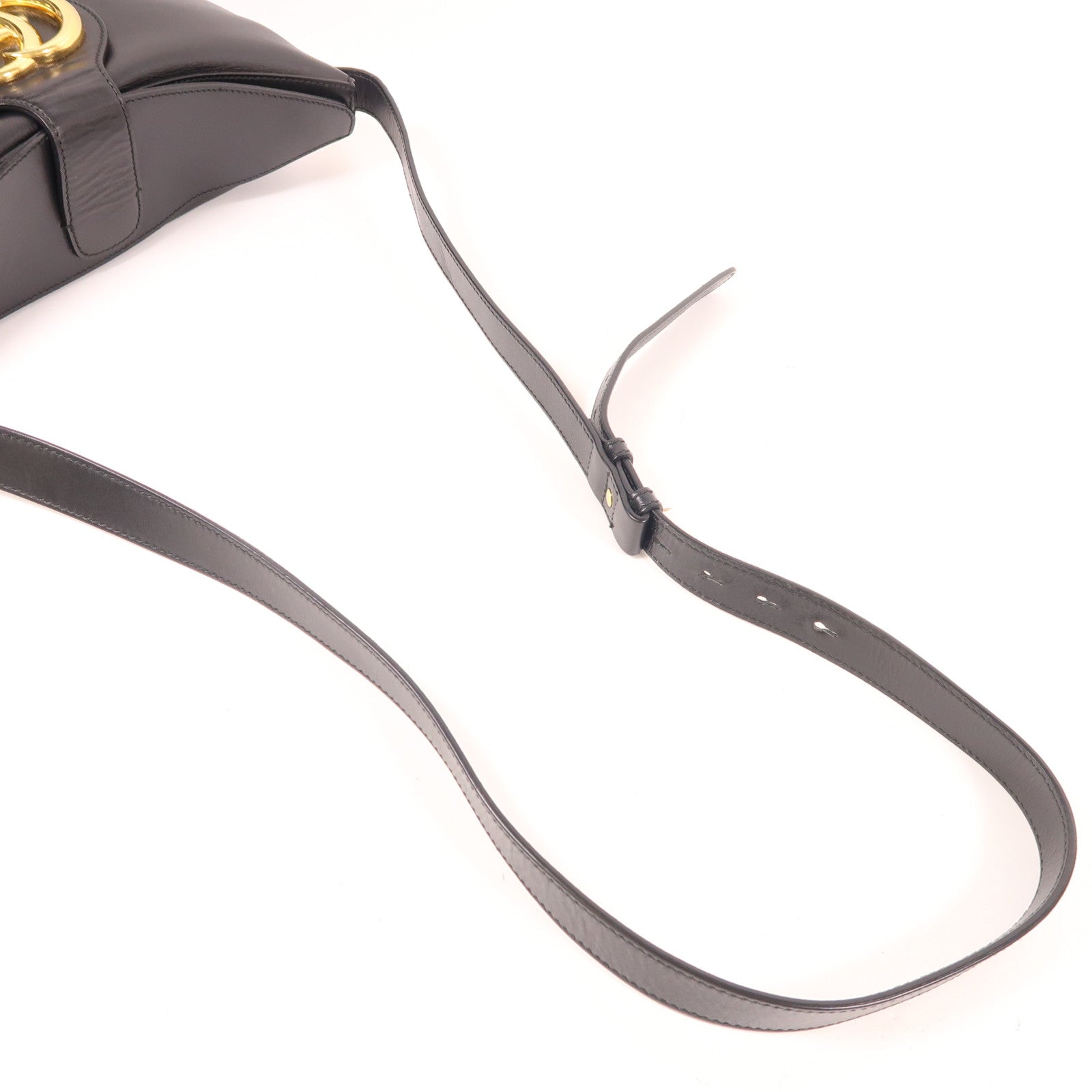 GUCCI 牛皮皮革Shoulder Bag金扣肩背袋黑色