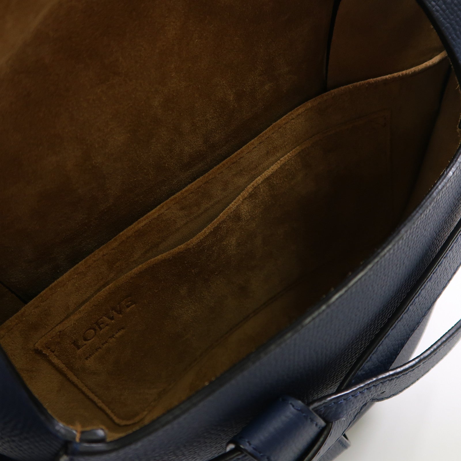 LOEWE 牛皮皮革Gate Bag金扣肩背袋深藍色