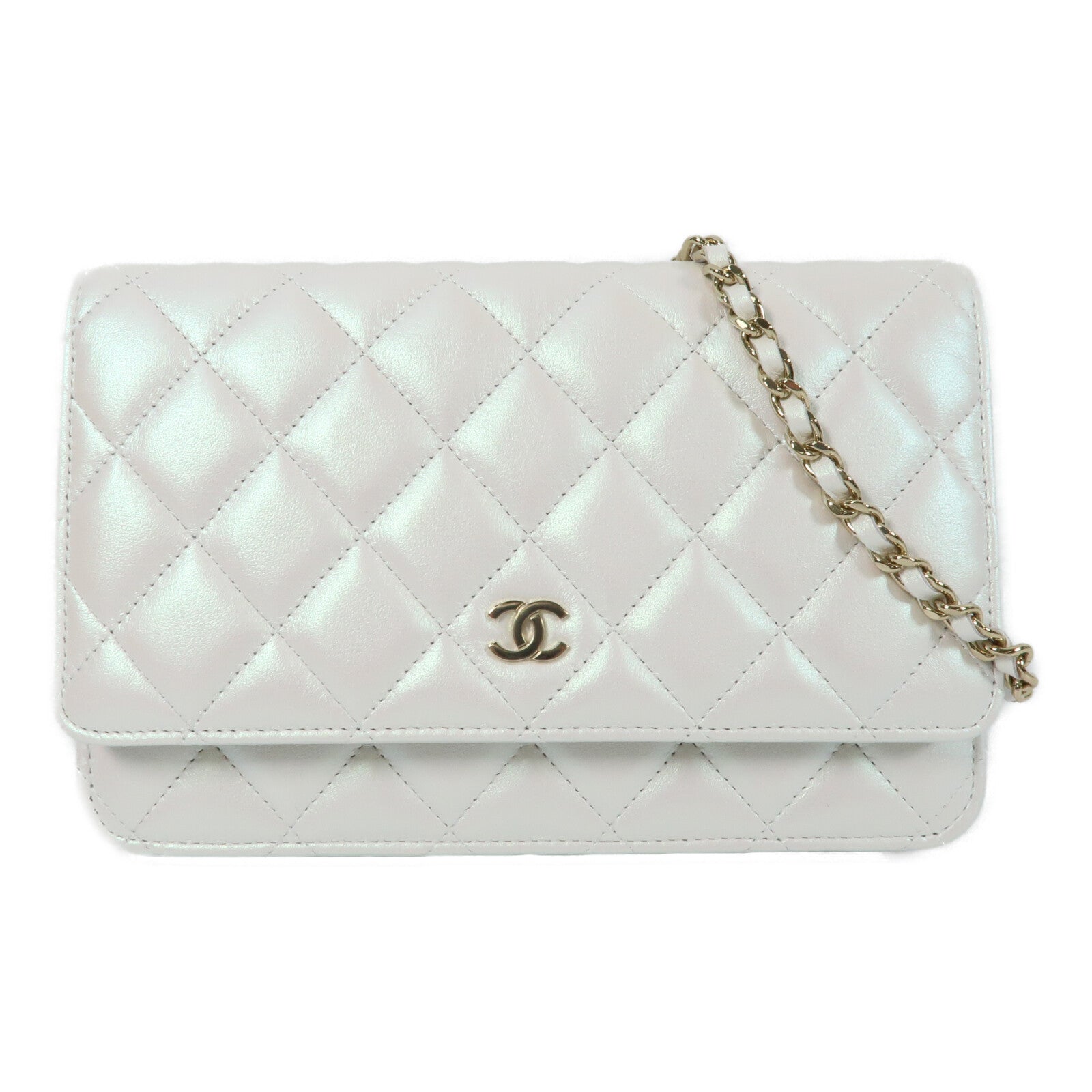 CHANEL 羊皮皮革WOC Wallet On Chain金扣鏈帶肩背袋