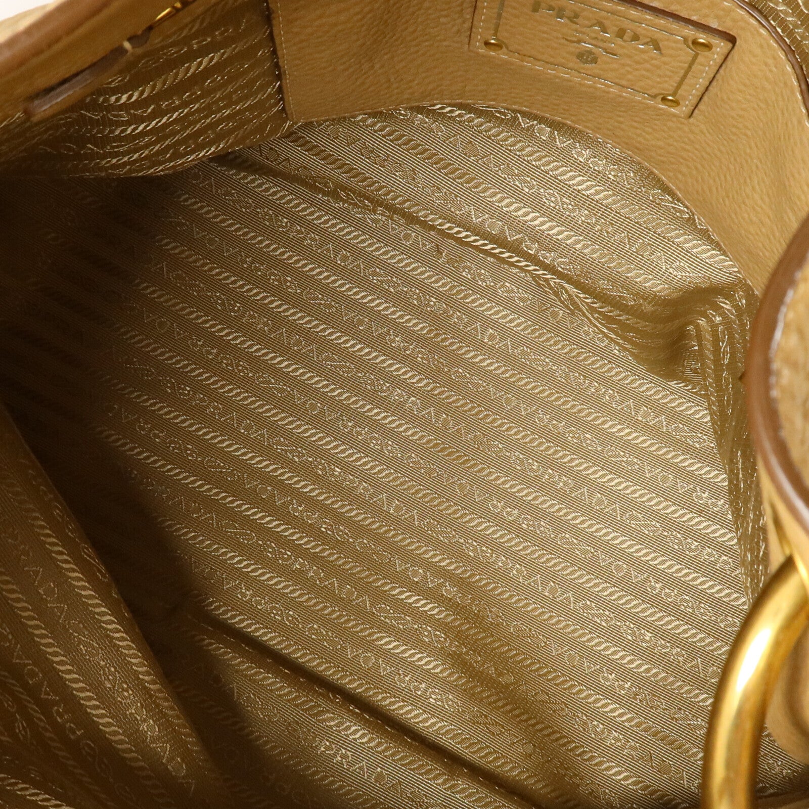 PRADA 牛皮皮革Hobo Bag金扣肩背袋