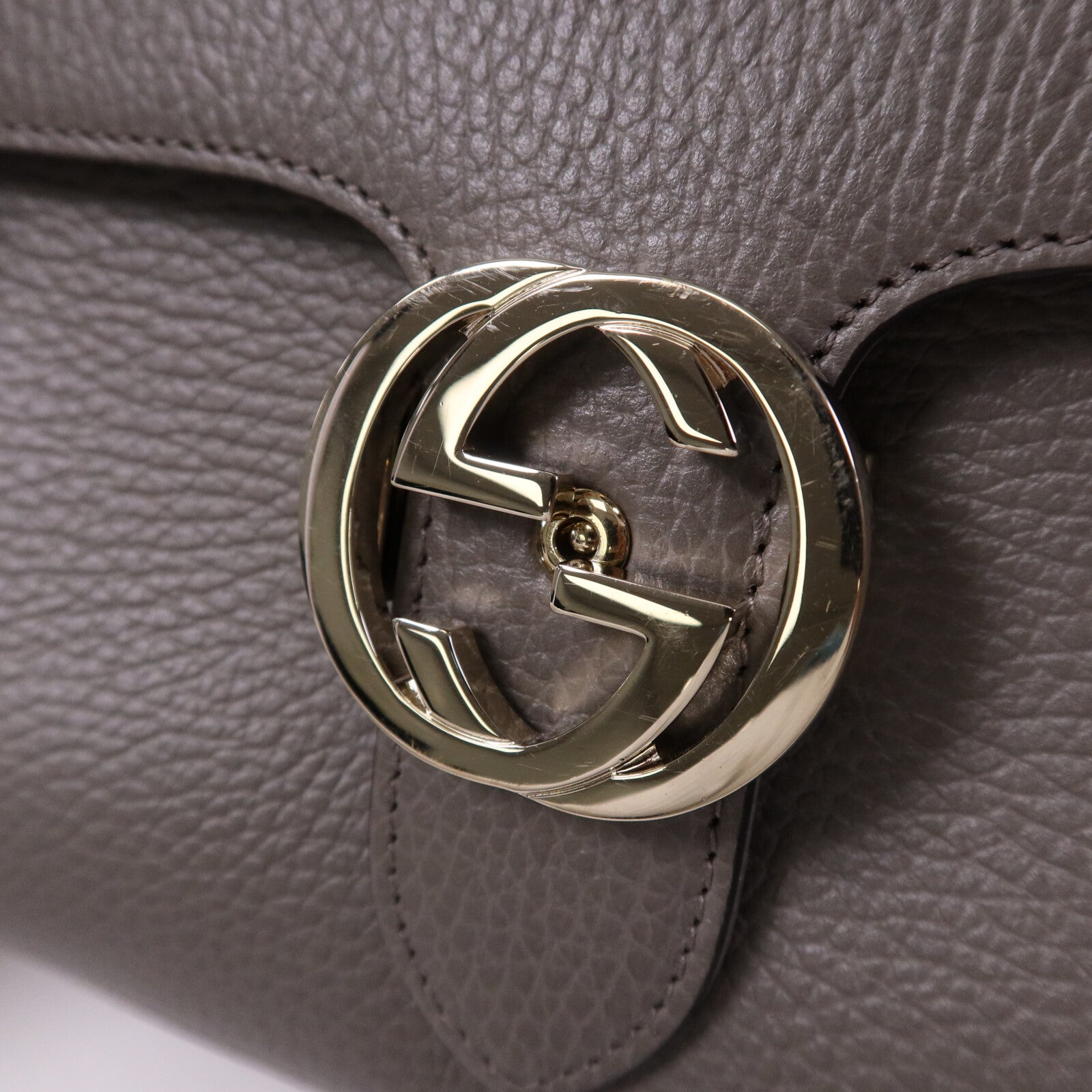 GUCCI 牛皮皮革Interlocking G Chain Bag金扣鏈帶肩背袋