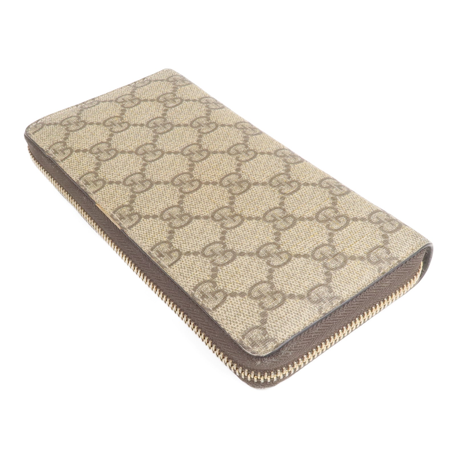 GUCCI 塗層帆布Long Wallet金扣長錢包