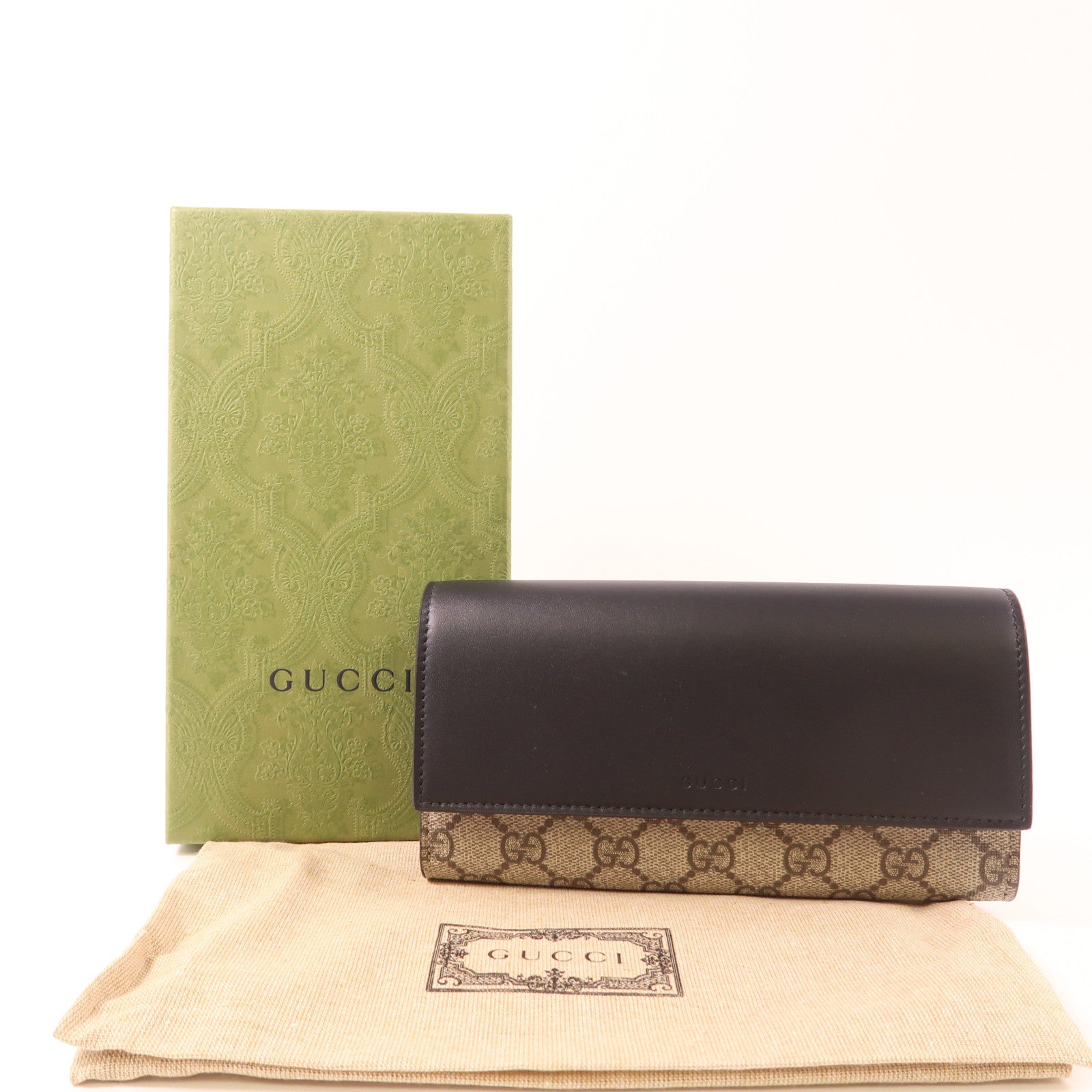 GUCCI 塗層帆布Long Wallet金扣長錢包