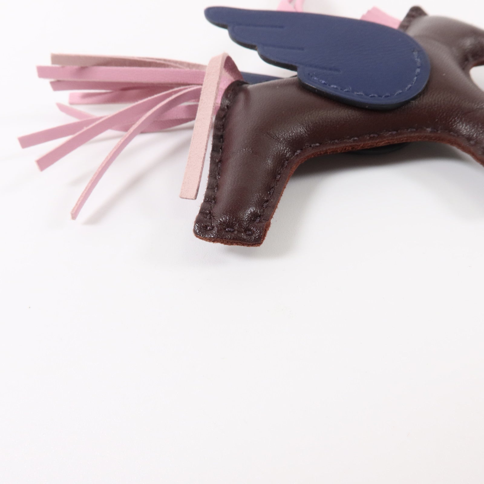 HERMES Milo皮革/Swift皮革Rodeo Pegase PM掛飾Rouge Sellier/Bleu Saphir/Mauve Sylvestre