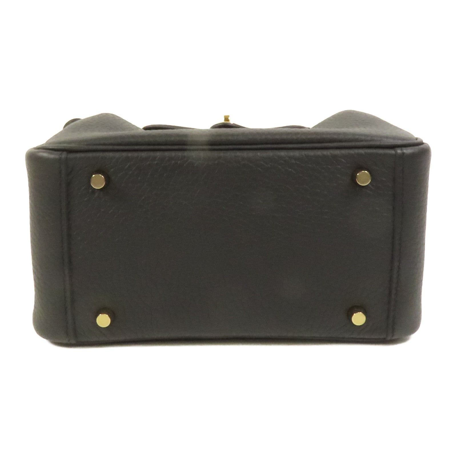 HERMES Clemence皮革Mini Lindy金扣手挽肩背兩用袋Noir