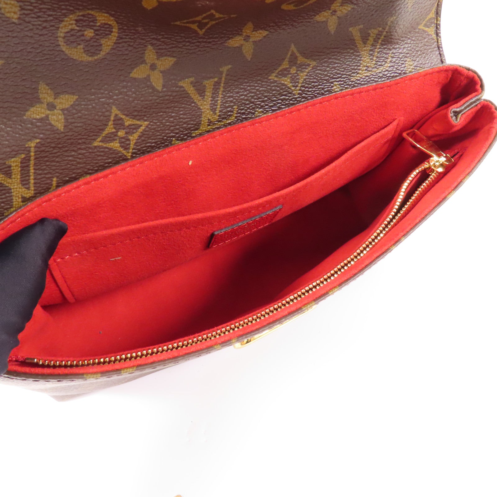 LOUIS VUITTON LV GHW Saint Placide Shoulder Bag M43713 Monogram Brown/Red