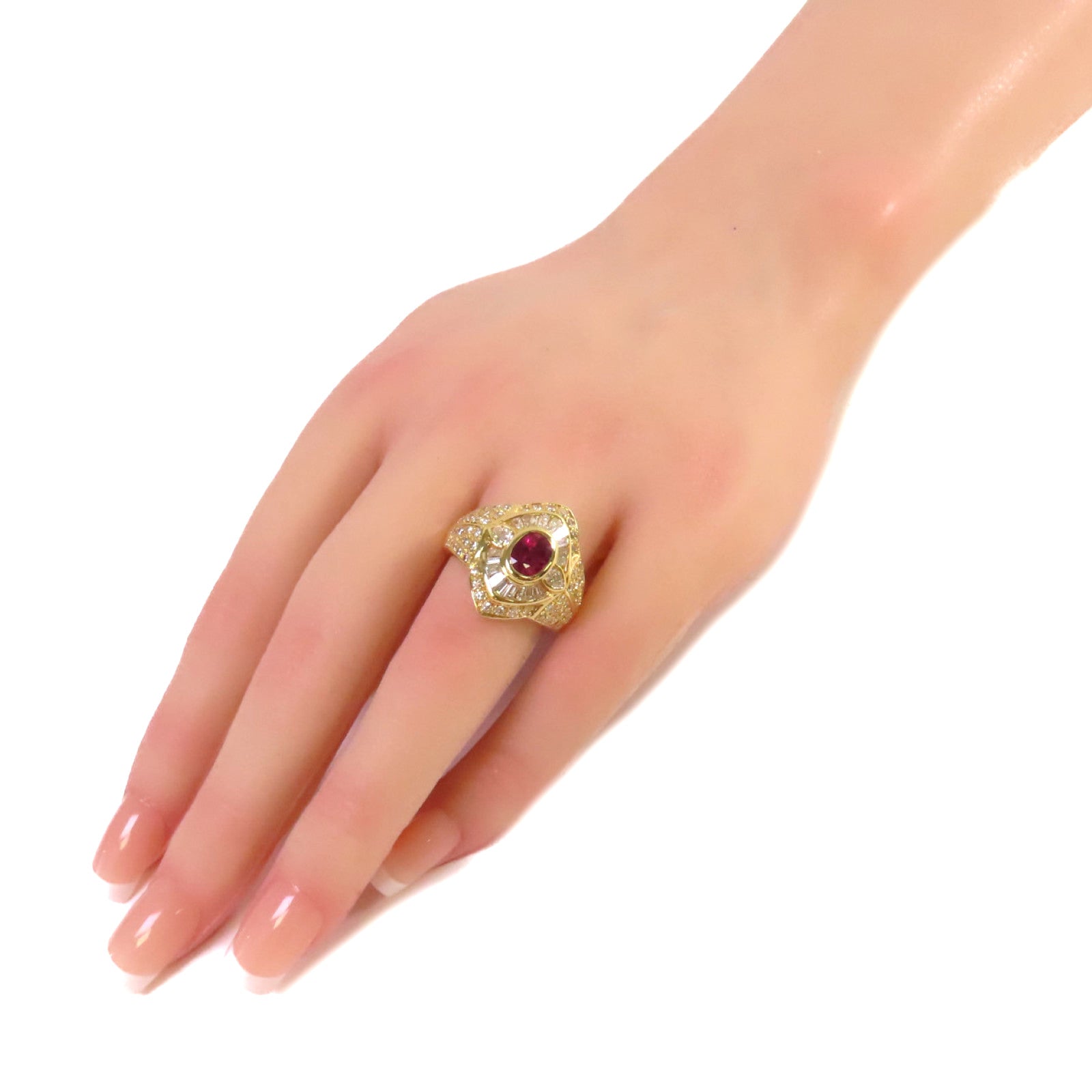 JEWELRY 【激減優惠】18K黃金/1.28ct紅寶石/1.51ct鑽石Ruby Ring戒指US#6.75