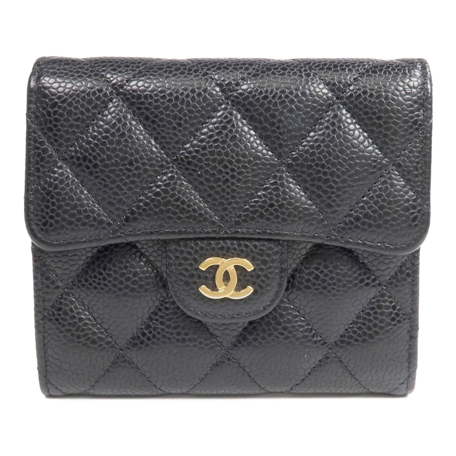 CHANEL 牛皮皮革Wallet金扣錢包