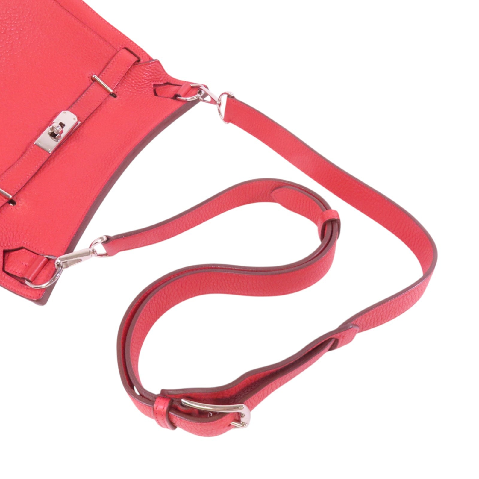HERMES Clemence皮革Jypsiere 28銀扣肩背袋