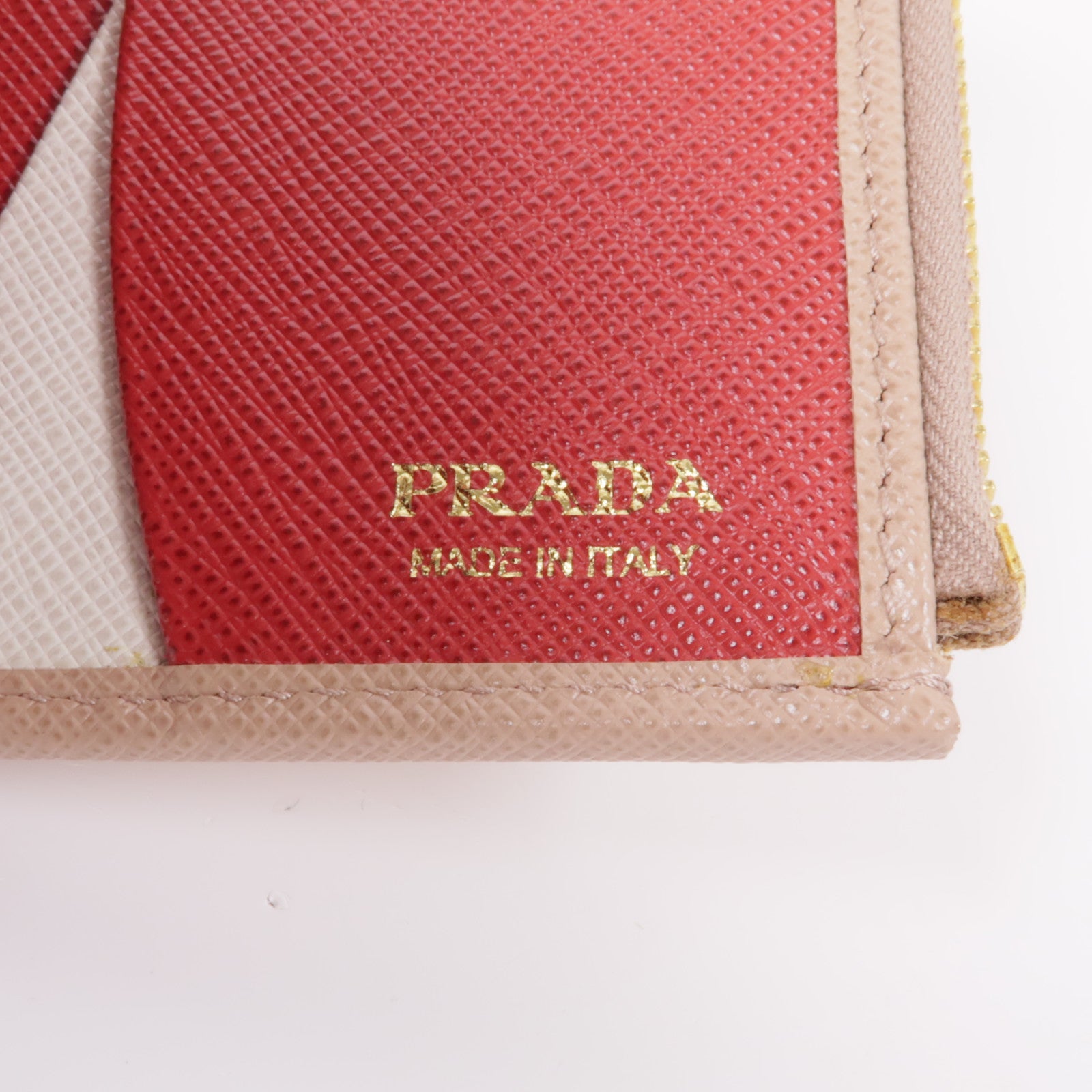 PRADA 【激減優惠】Saffiano皮革Walle金扣錢包