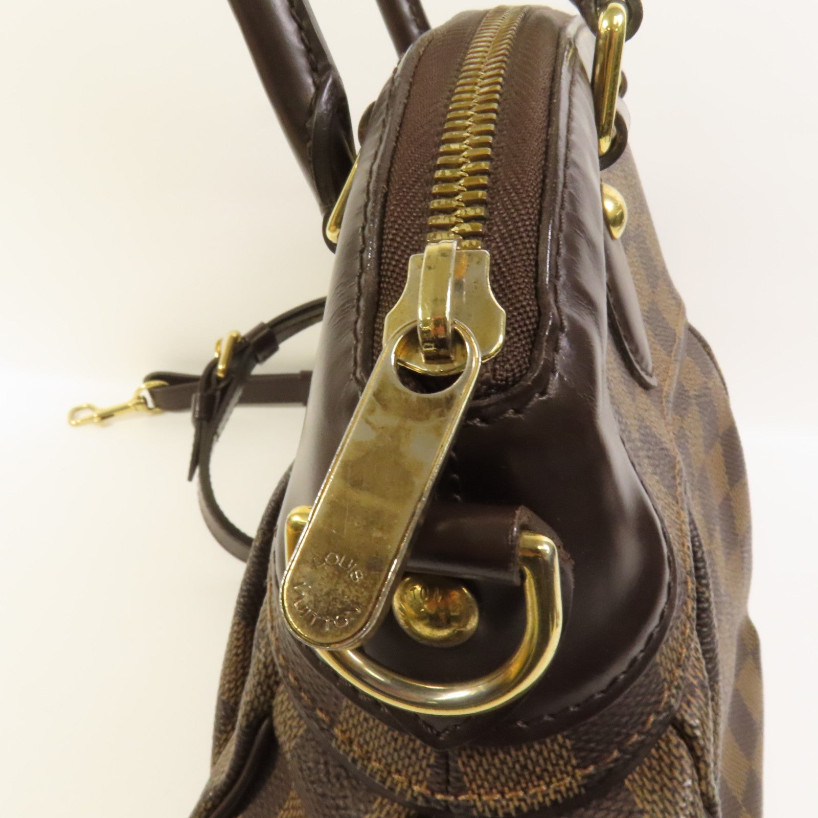 LOUIS VUITTON Damier Trevi PM 金扣手挽肩背兩用袋