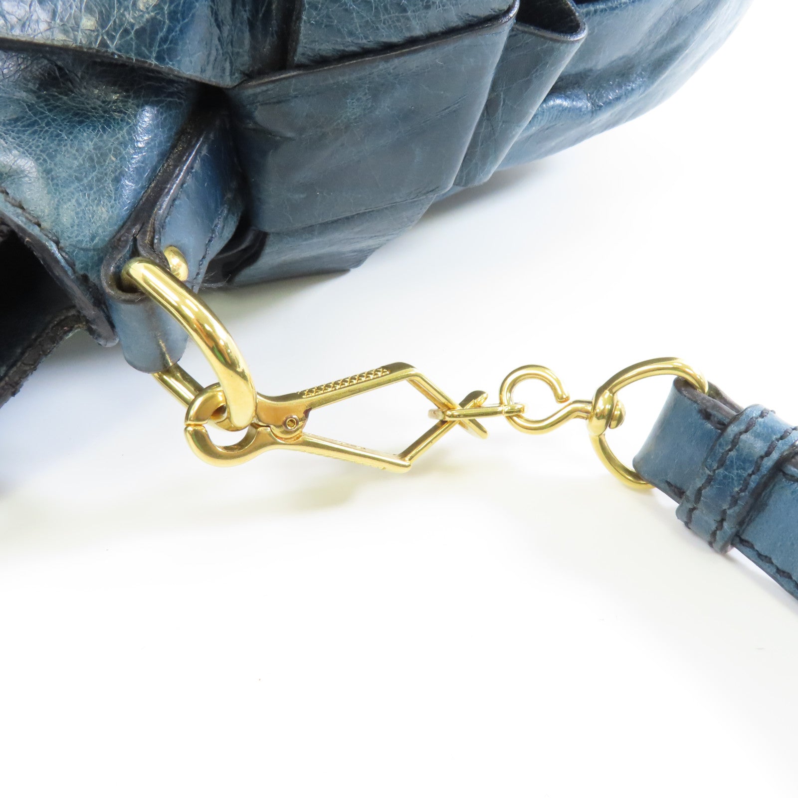 Miu Miu 牛皮皮革2 Way Shoulder金扣手挽肩背兩用袋藍色
